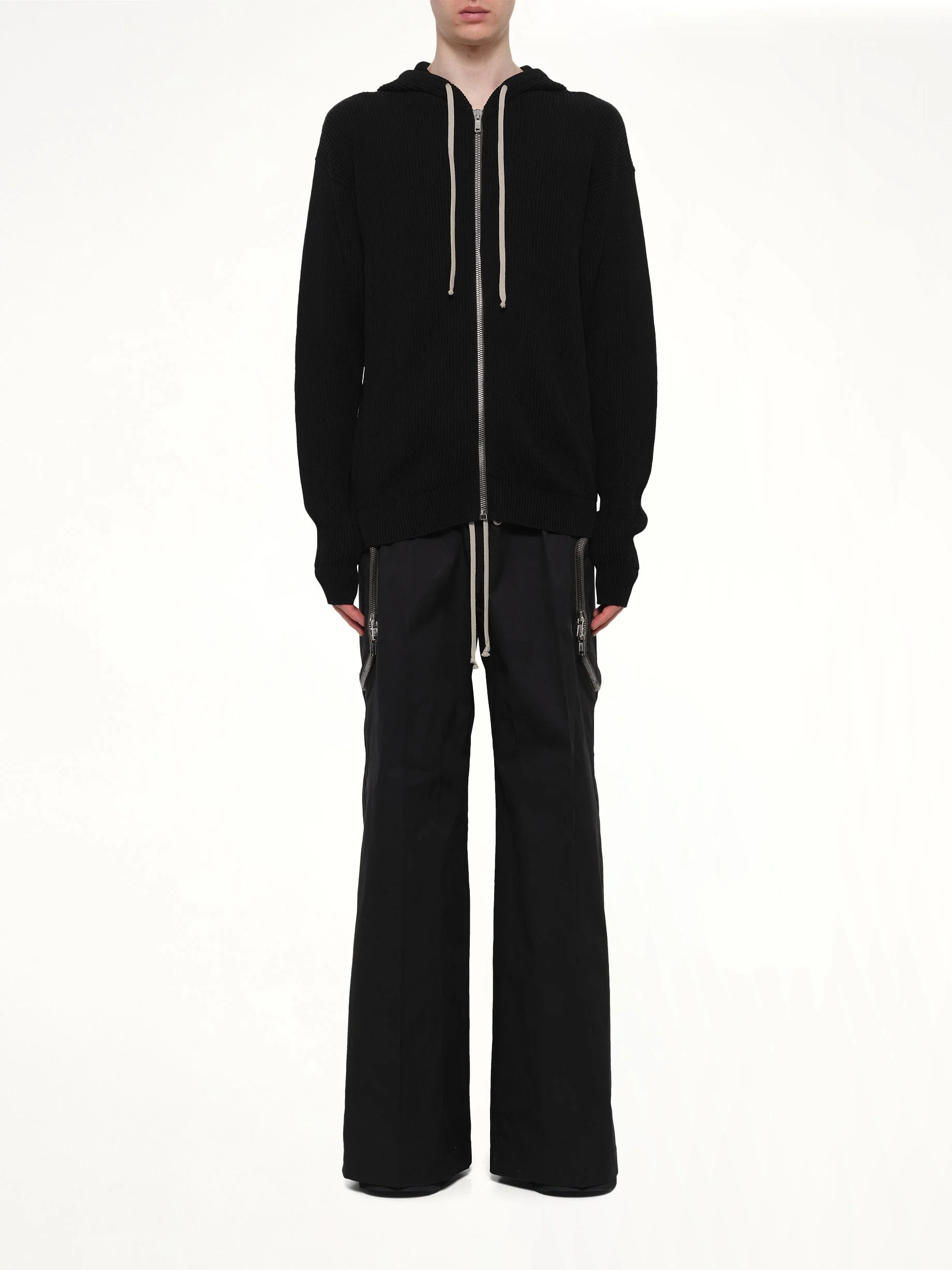 Zipped Hoodie in Black - Image 7