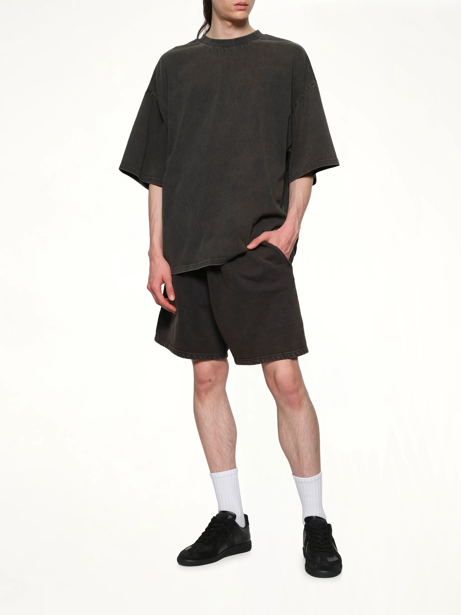 Standard Sweatshorts in Washed Black - Image 4