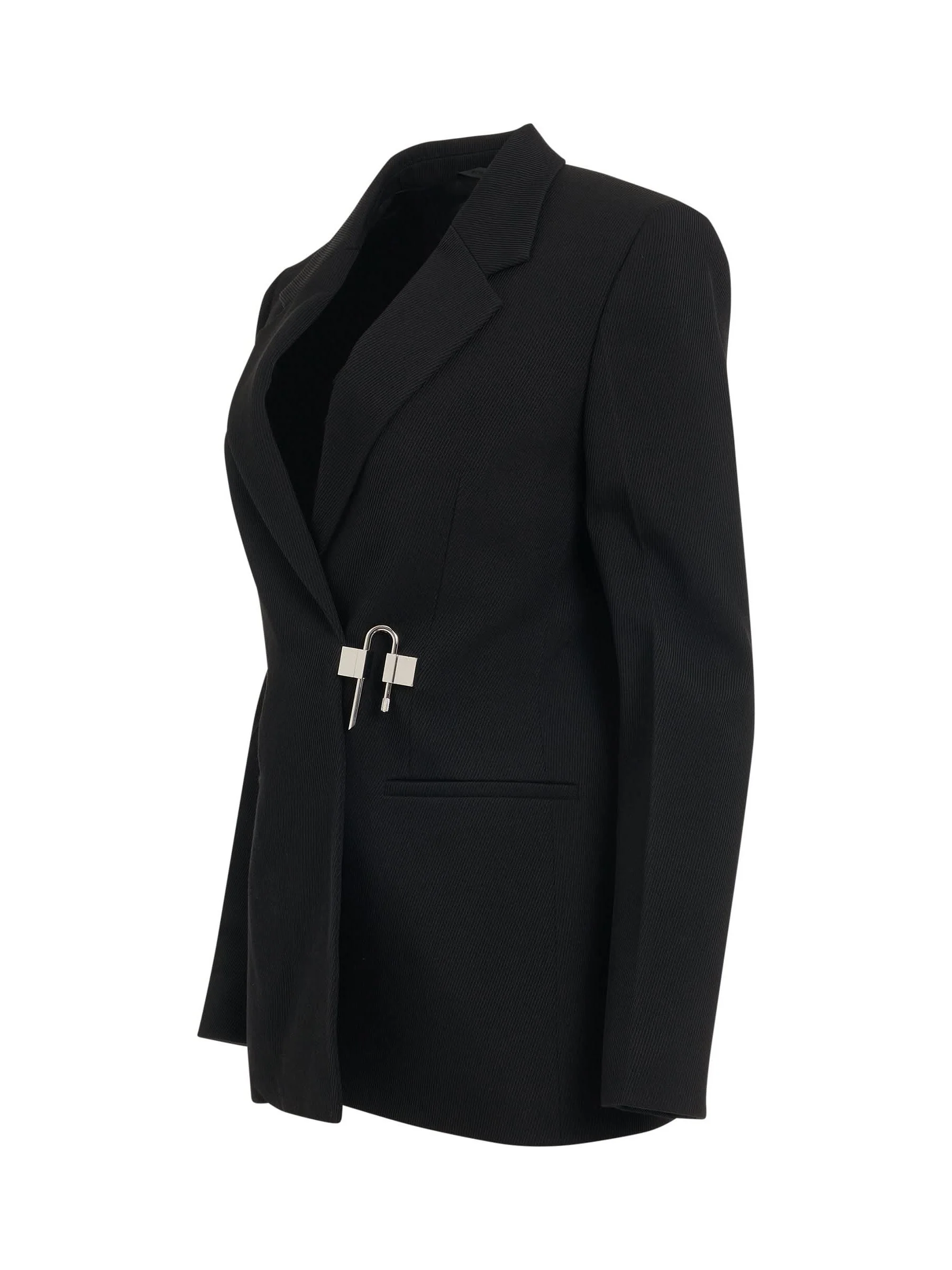 Starchy Wool Tricotine Jacket in Black - Image 2