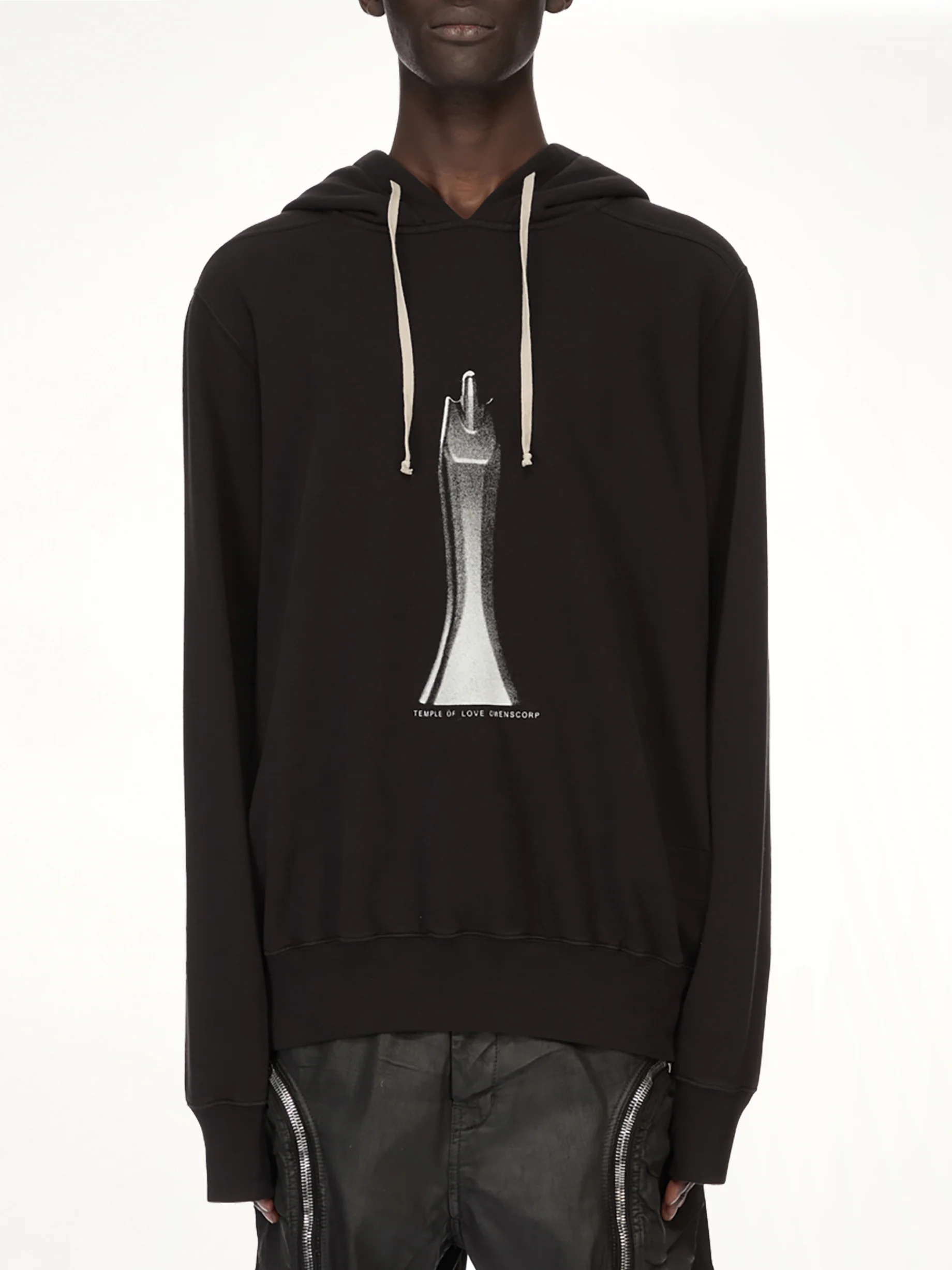 Statue Oversized Hoodie in Black/Milk