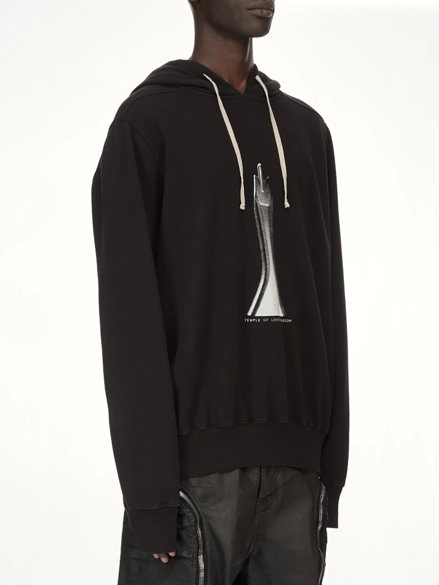 Statue Oversized Hoodie in Black/Milk - Image 3