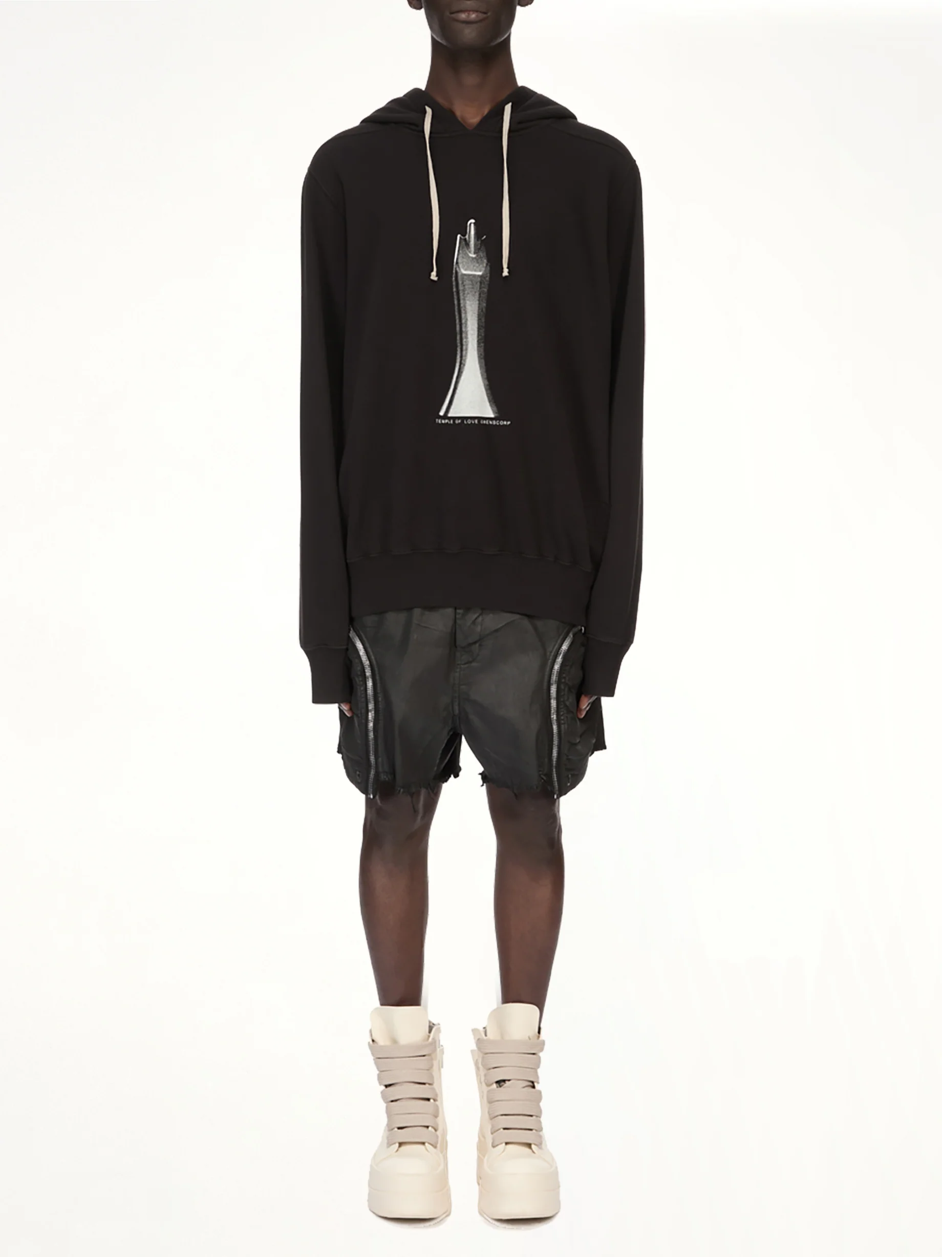 Statue Oversized Hoodie in Black/Milk - Image 4