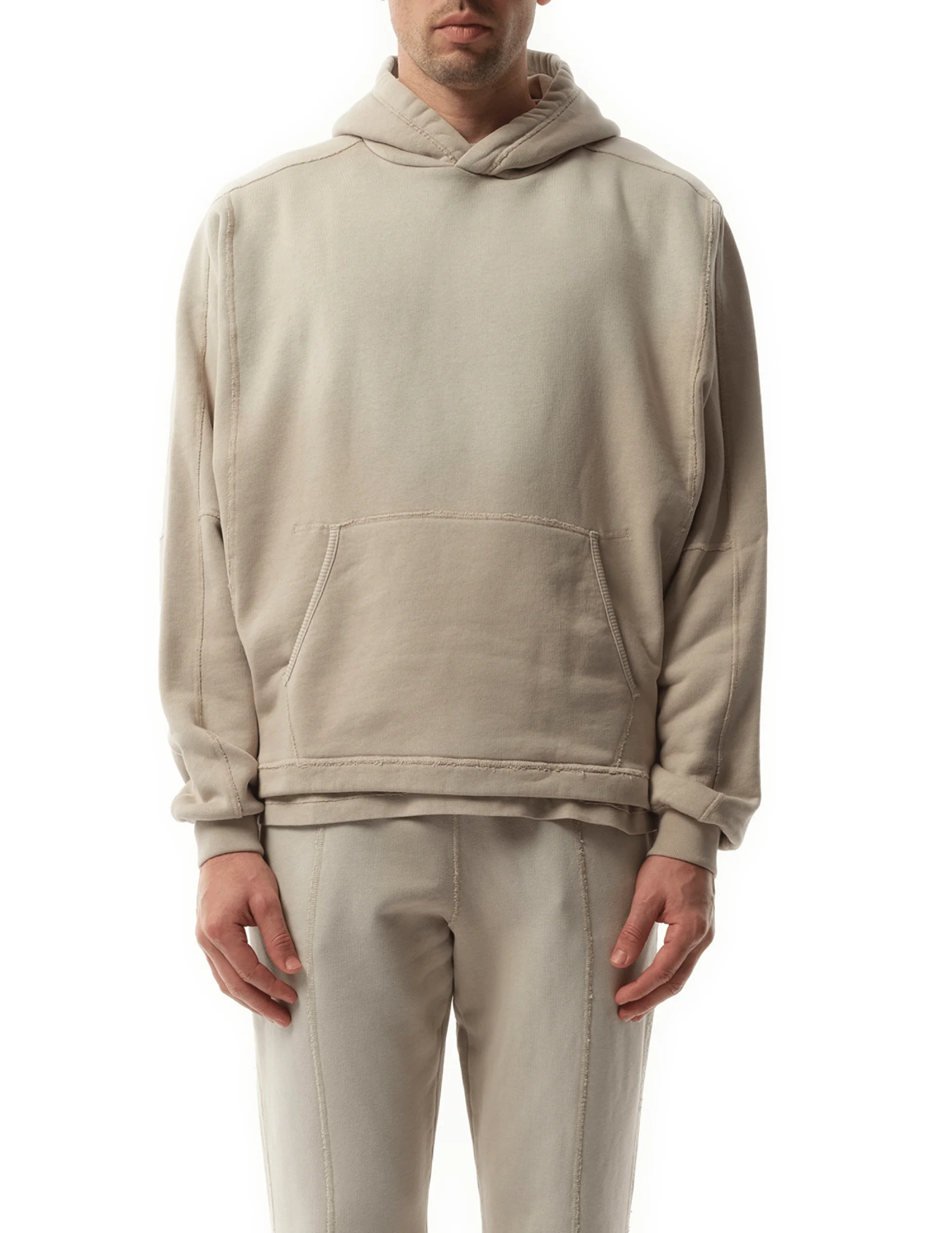 Step Hem Hoodie in Oat