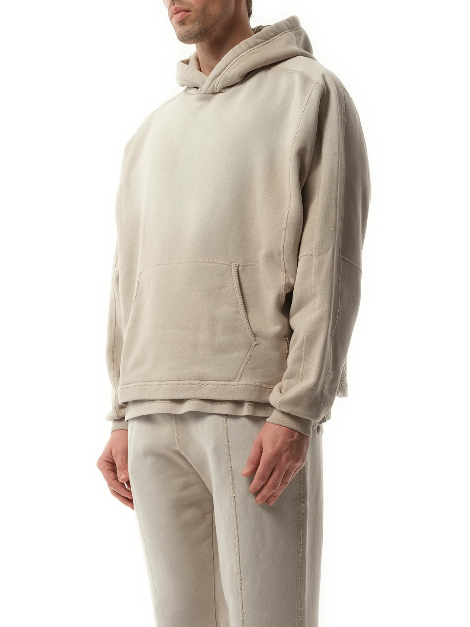 Step Hem Hoodie in Oat - Image 5