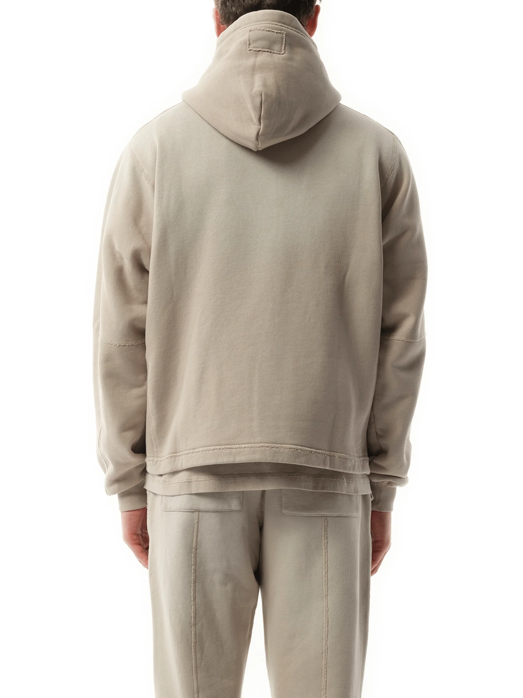 Step Hem Hoodie in Oat - Image 6