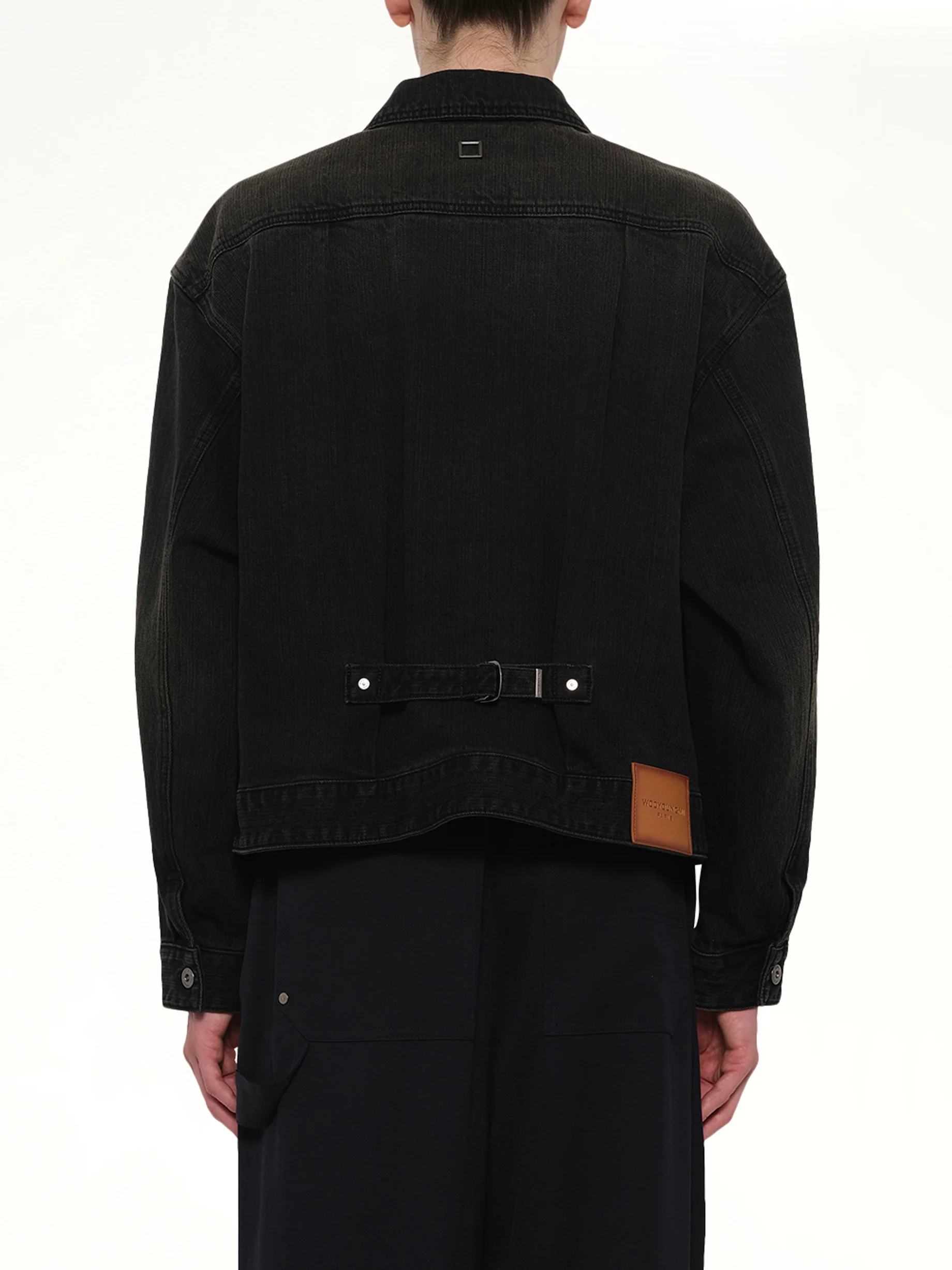 Stone Washed Denim Jacket in Black - Image 5
