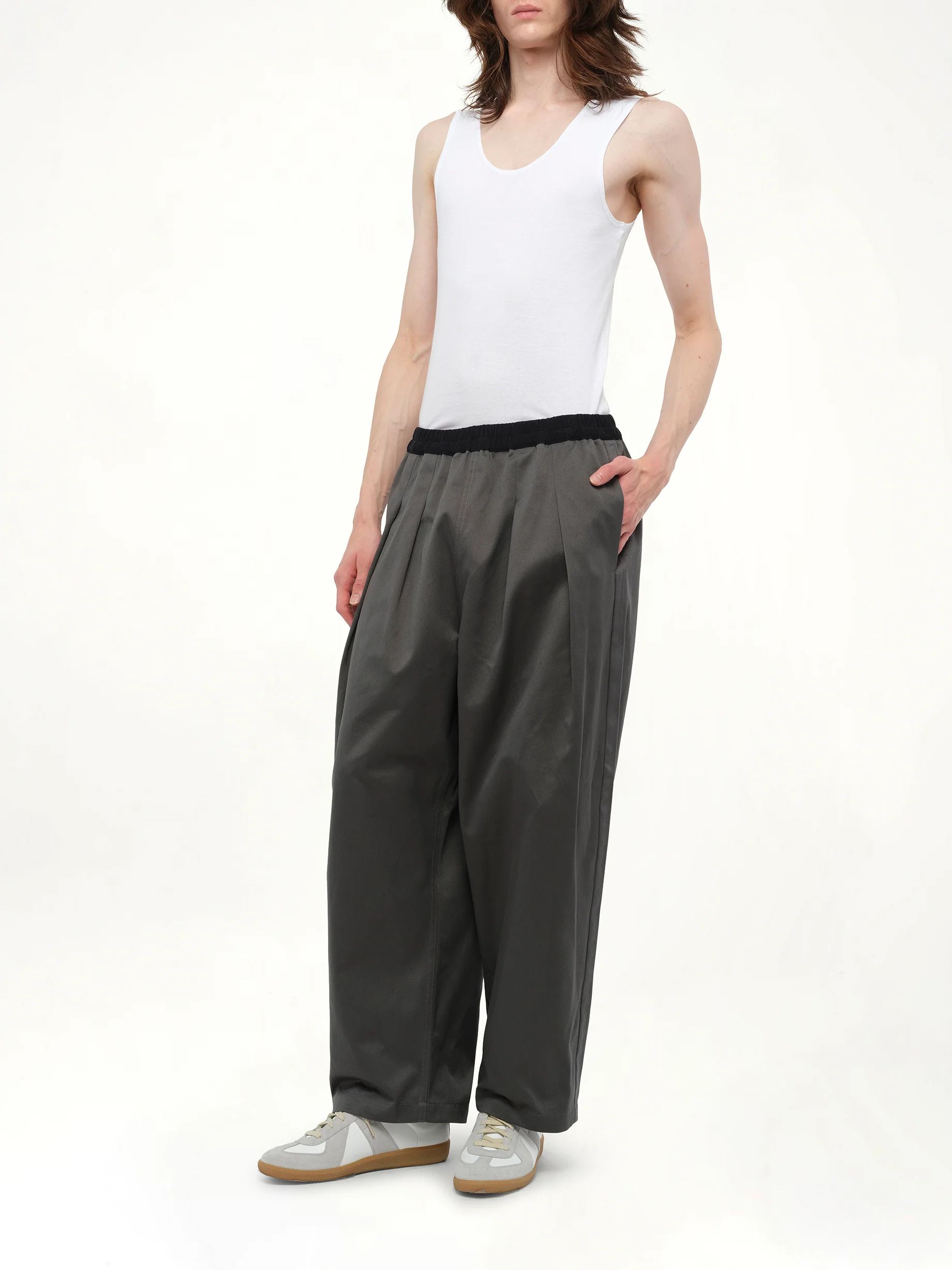 Stone Washed Relax Chinos in Dark Grey - Image 4