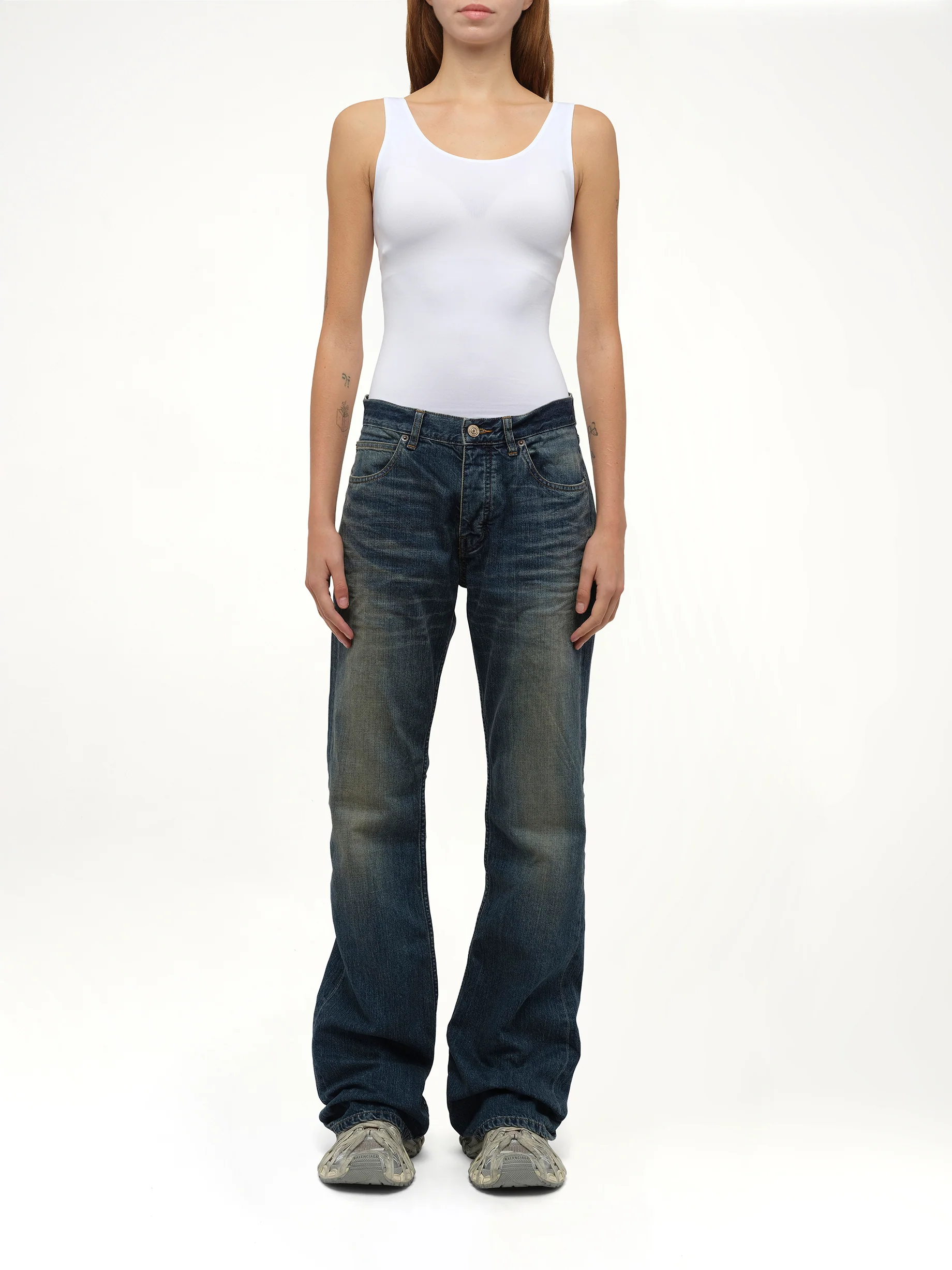 Straight Fit Denim Pants in Whiskers - Image 7
