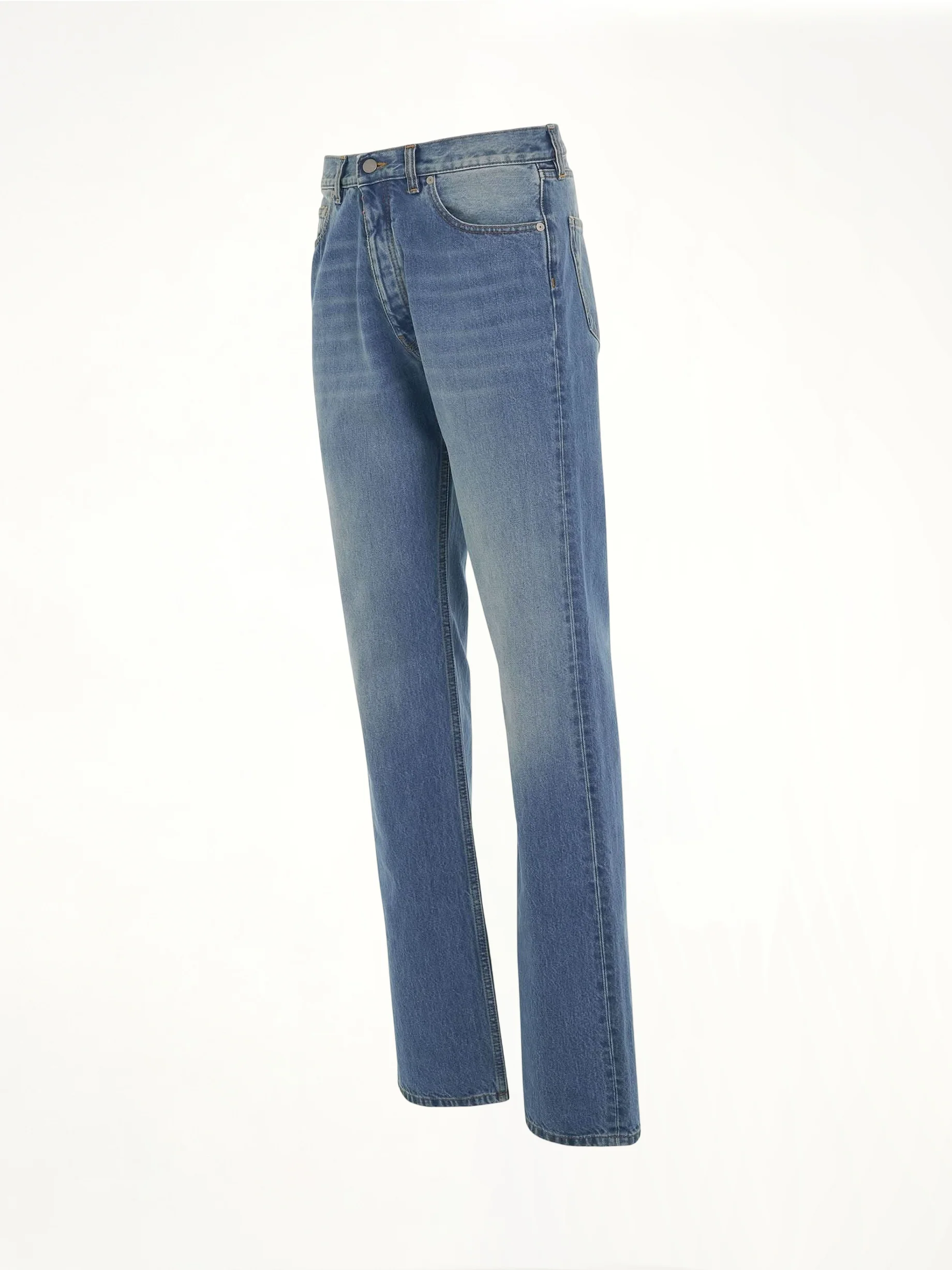 Straight Leg Denim Jeans in Blue - Image 2