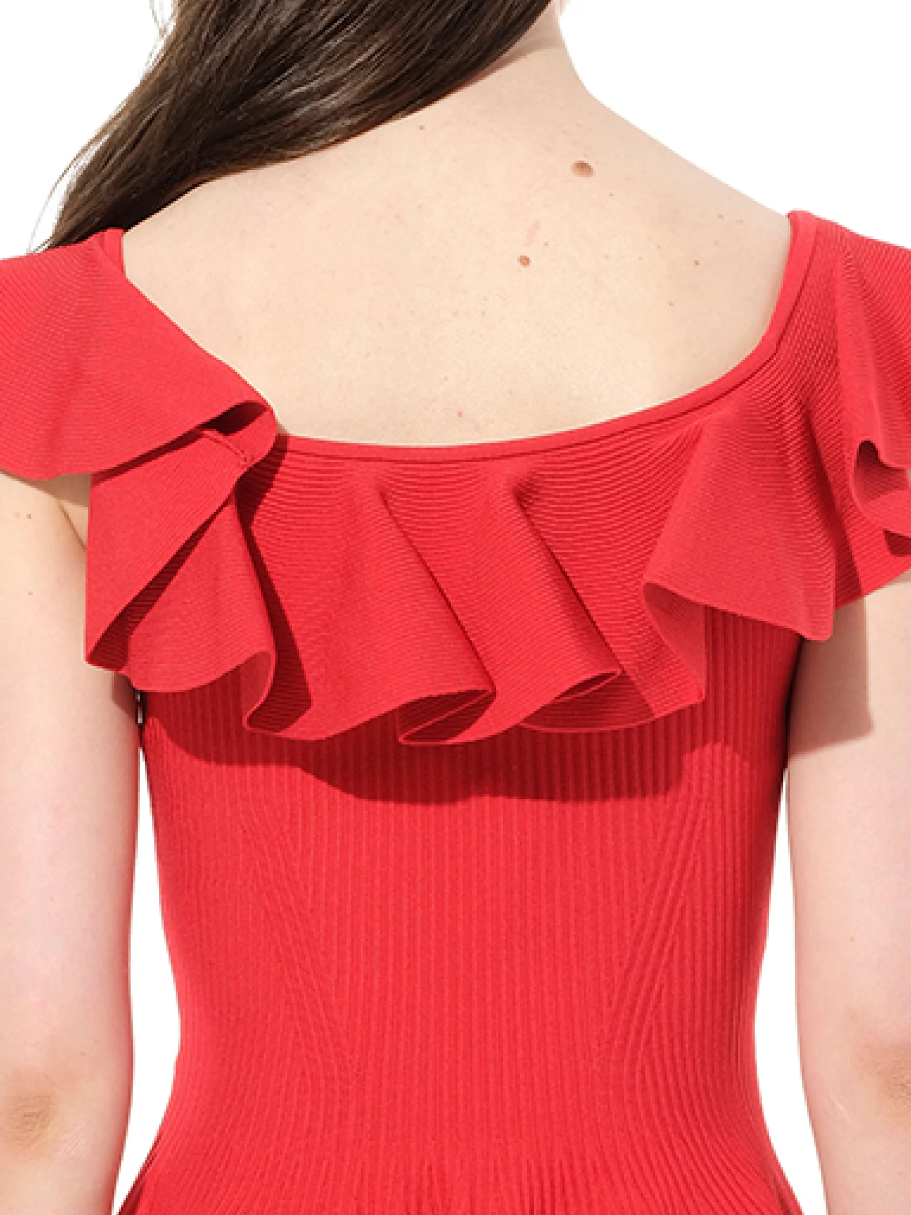 Stretch Mini Dress in Red - Image 3