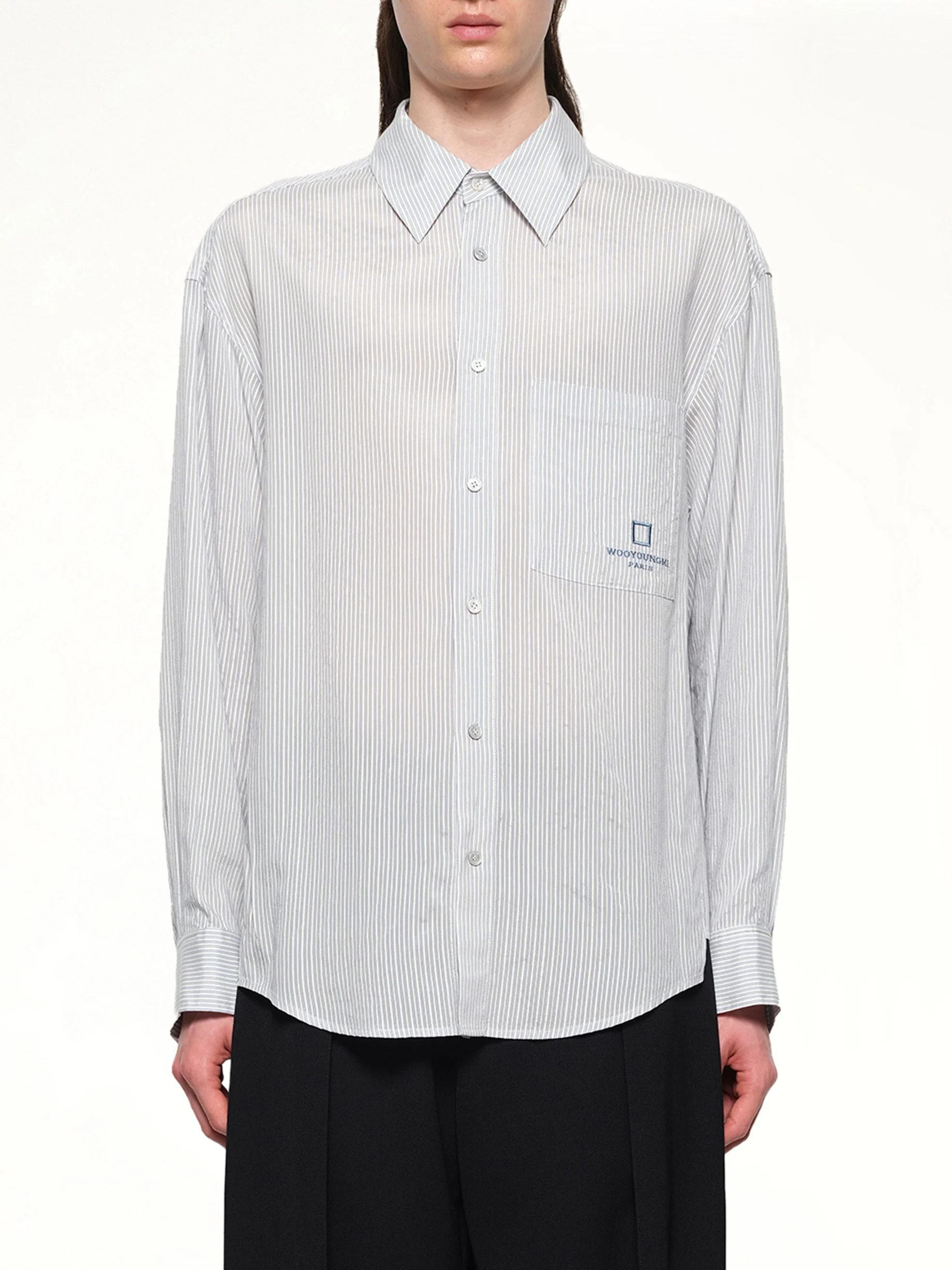 Stripe Button Up Shirt in Blue