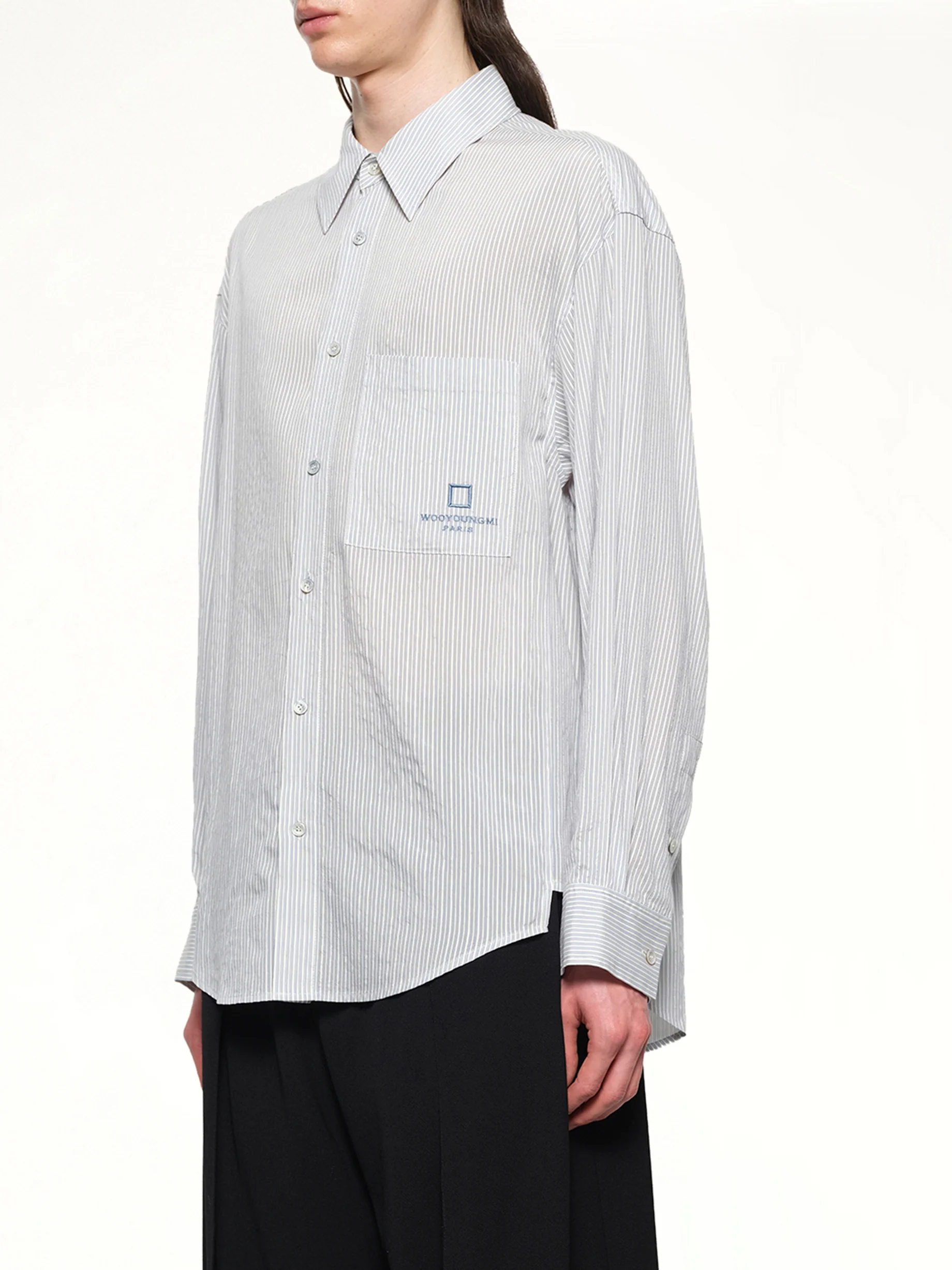 Stripe Button Up Shirt in Blue - Image 3