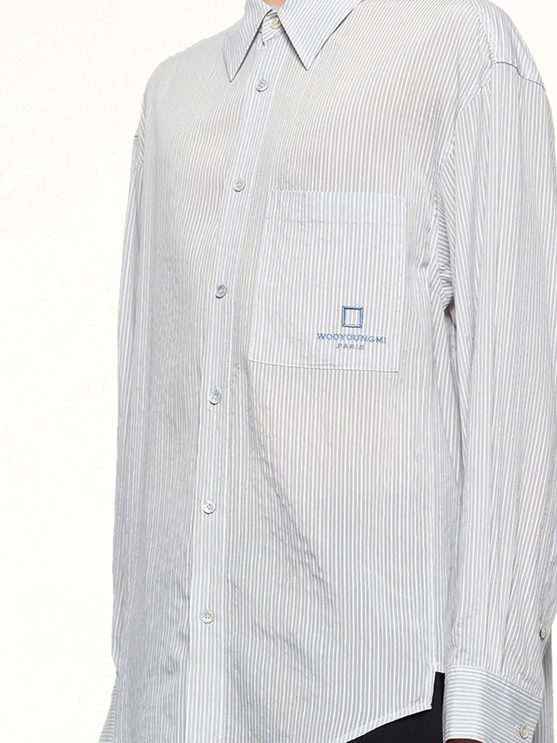 Stripe Button Up Shirt in Blue - Image 6