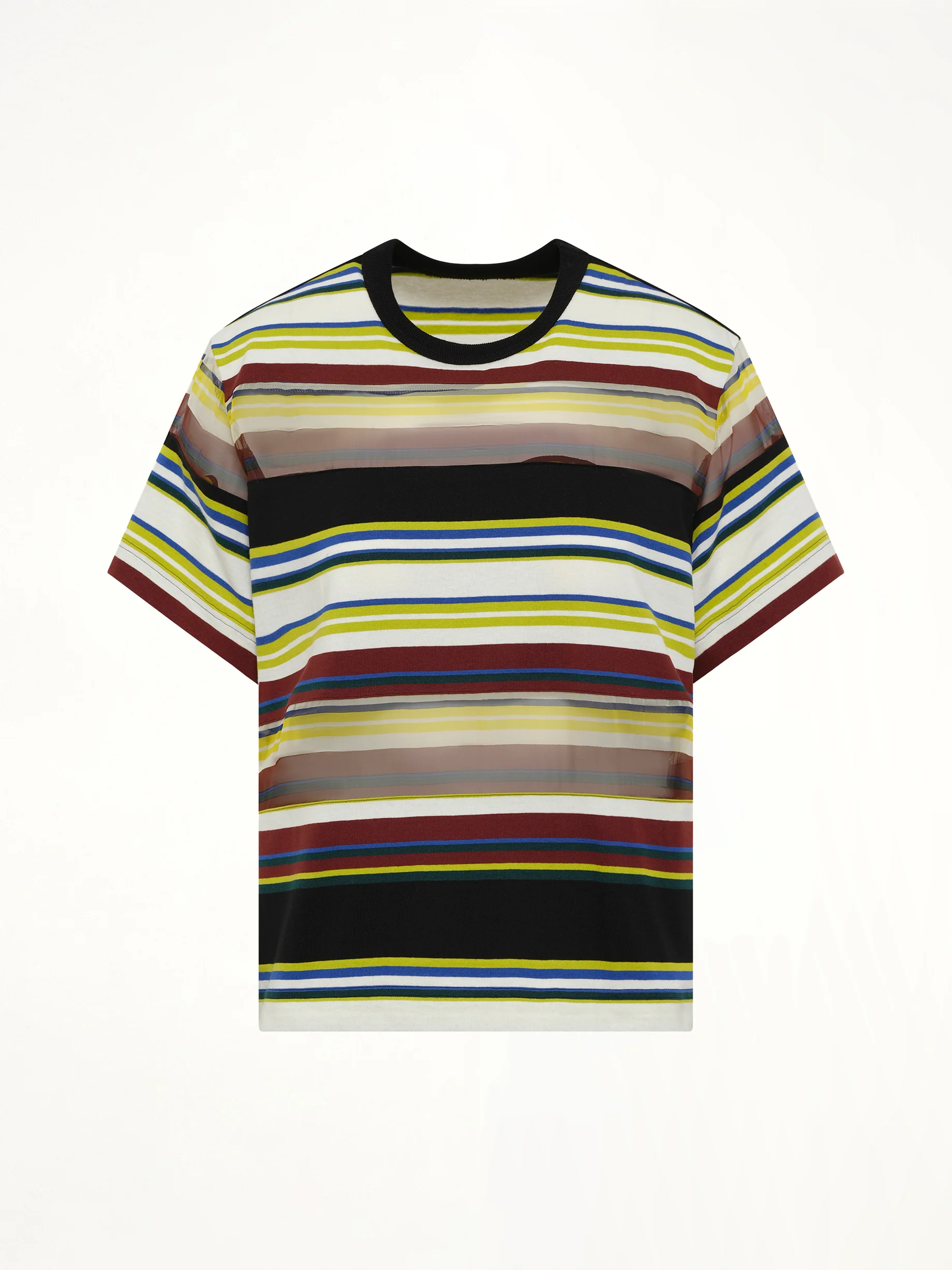 Stripe Cotton Jersey T-Shirt in Yellow - Image 2