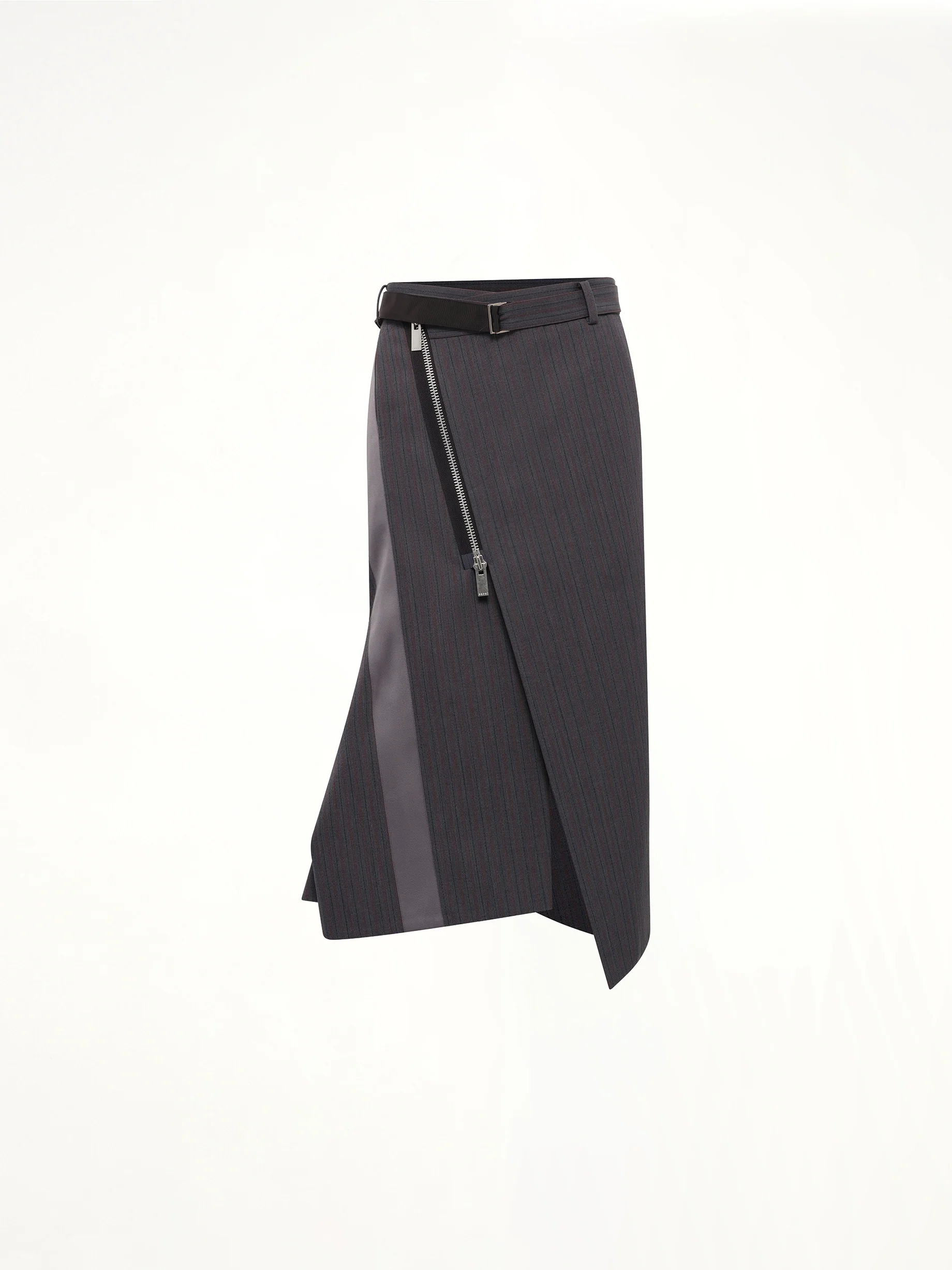Stripe Doeskin Skirt in Gray - Image 2