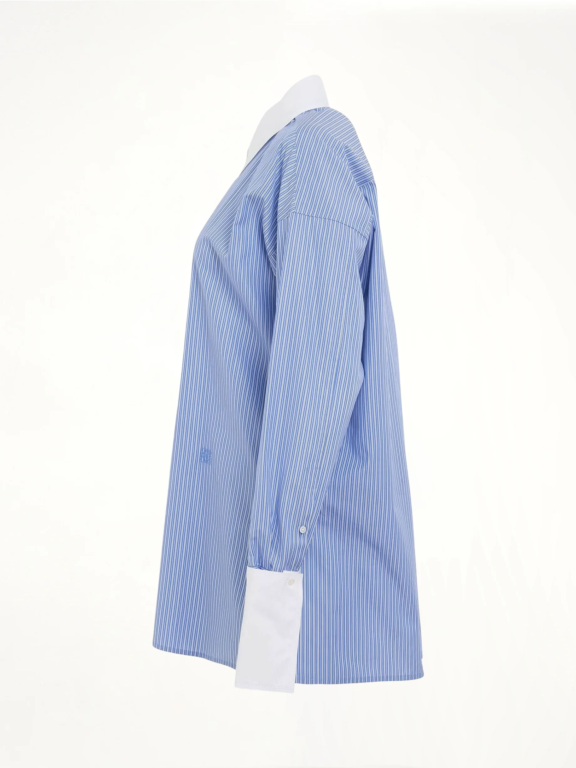 Stripe Long Shirt in Blue/White - Image 3