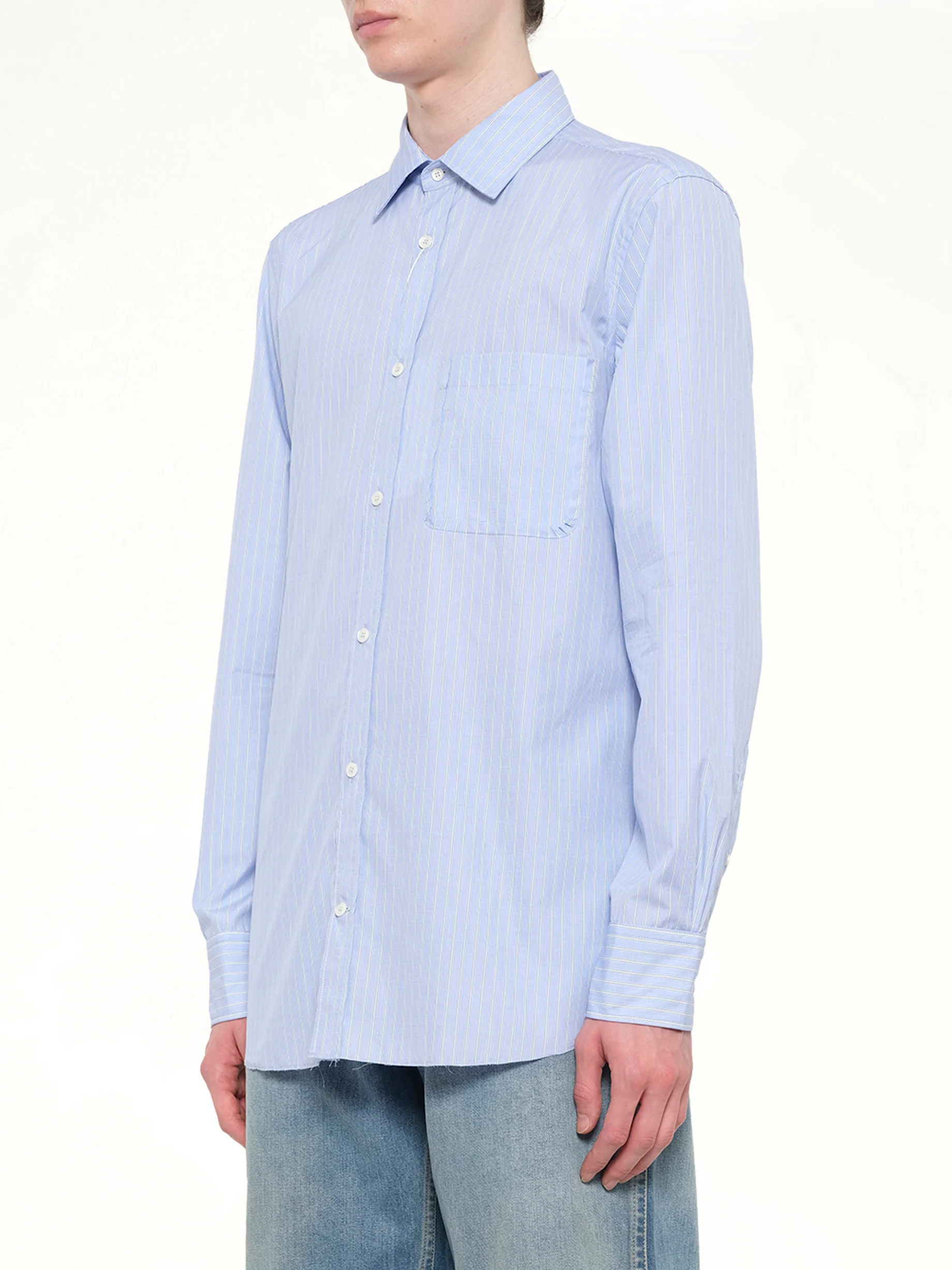 Stripe Long Sleeve Shirt in Blue - Image 3