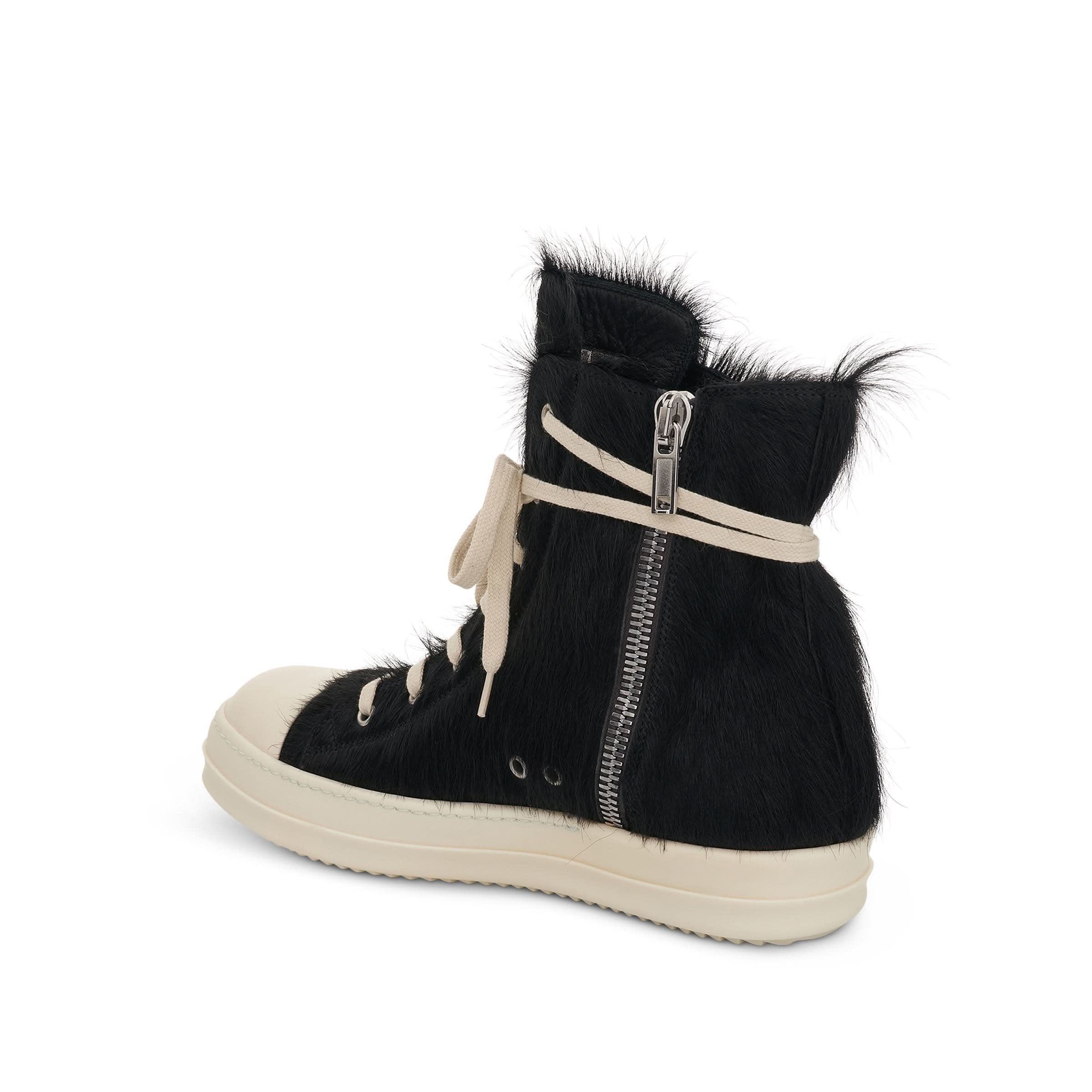 Strobe High Fur Sneaker in Black/Milk - Image 3