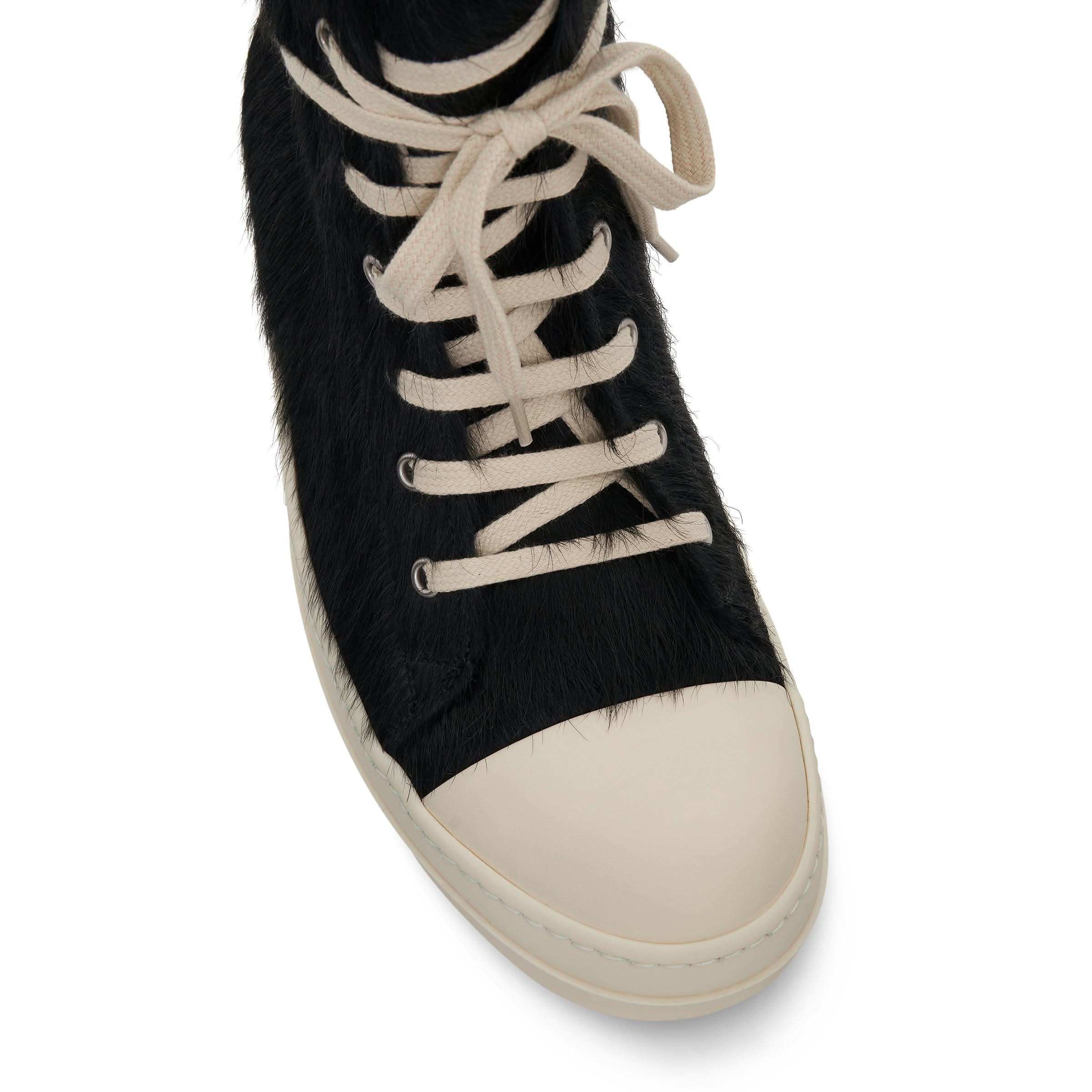 Strobe High Fur Sneaker in Black/Milk - Image 4