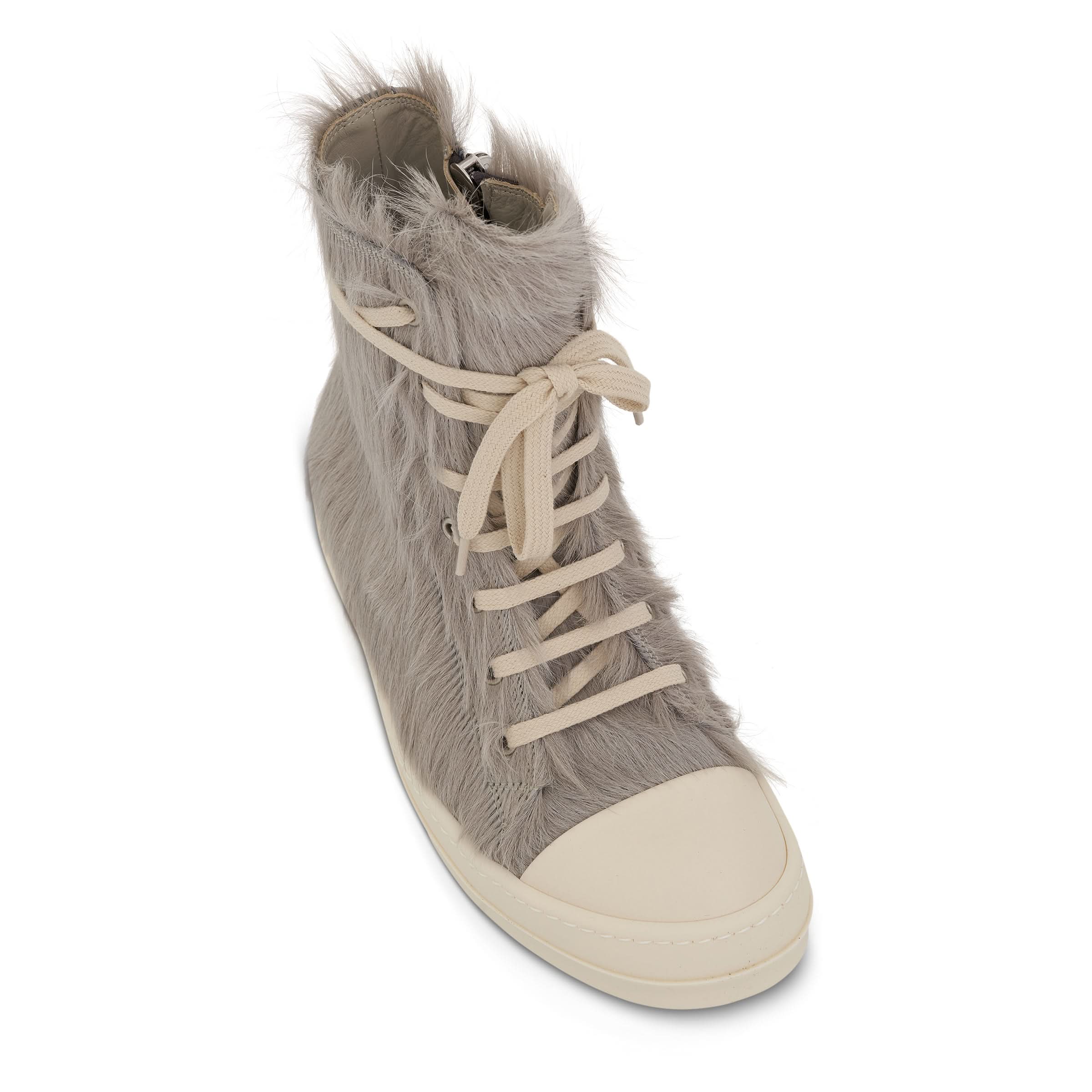 Strobe High Fur Sneaker in Pearl/Milk - Image 3