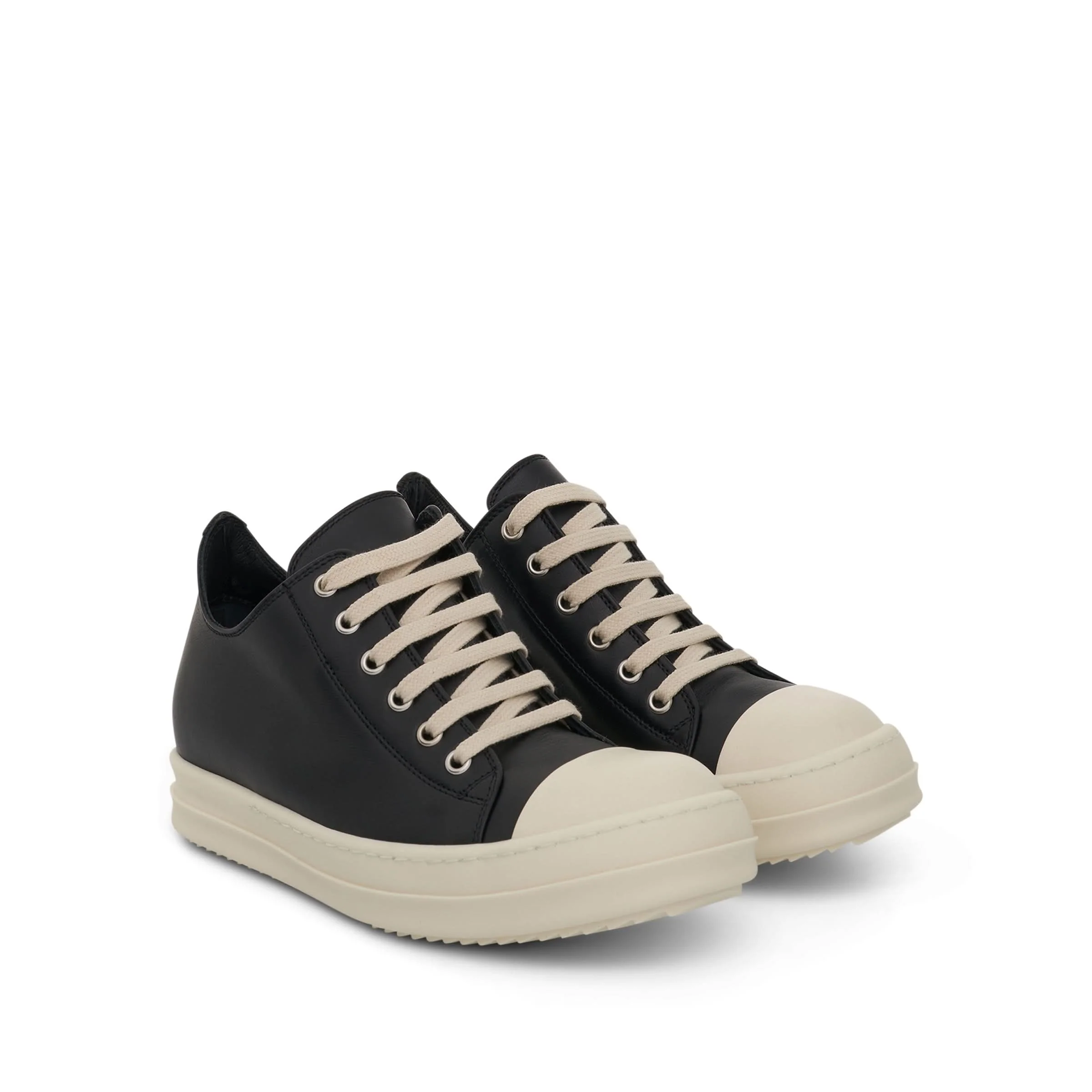 Strobe Leather Sneaker in Black/Milk - Image 2