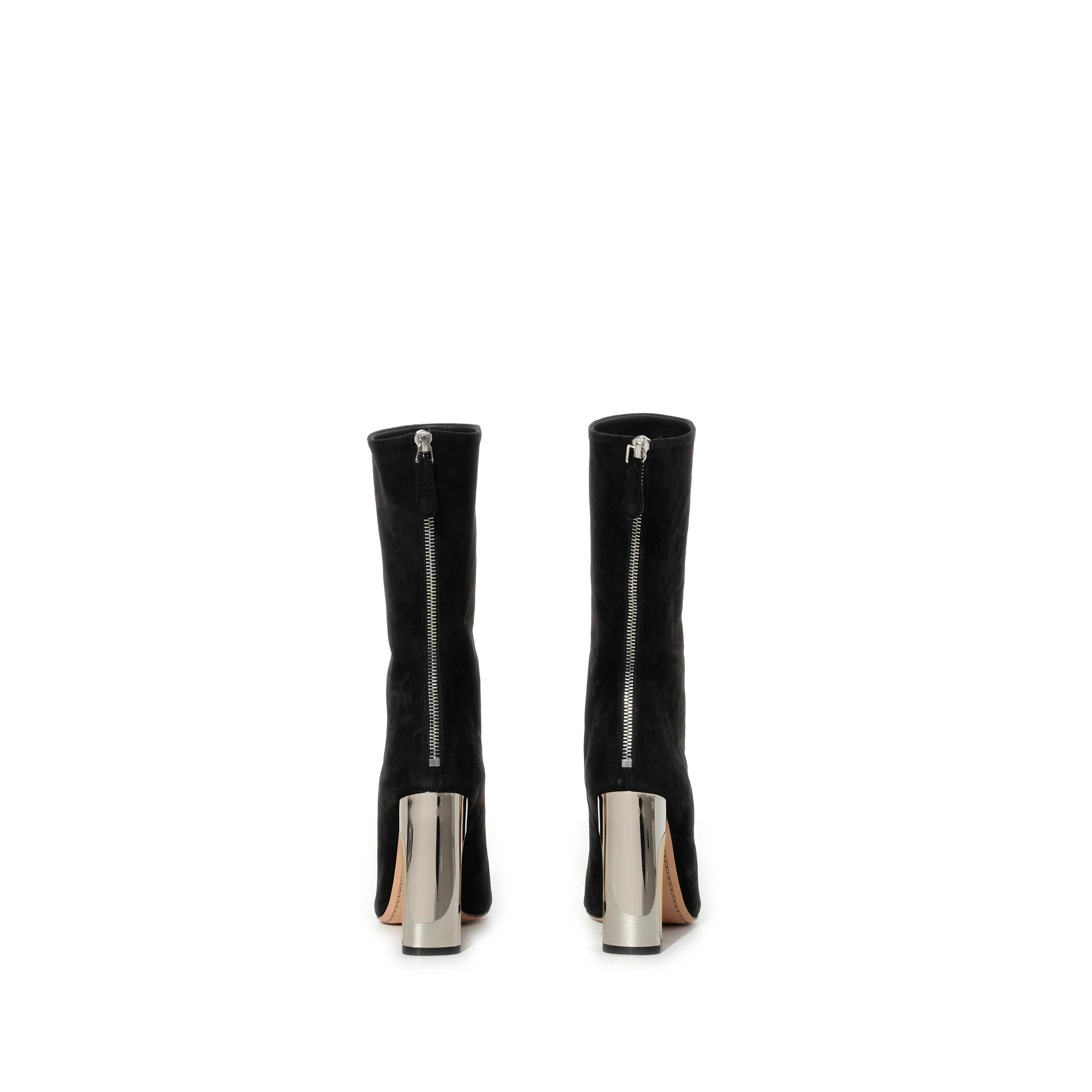Suede Low Boots in Black - Image 3