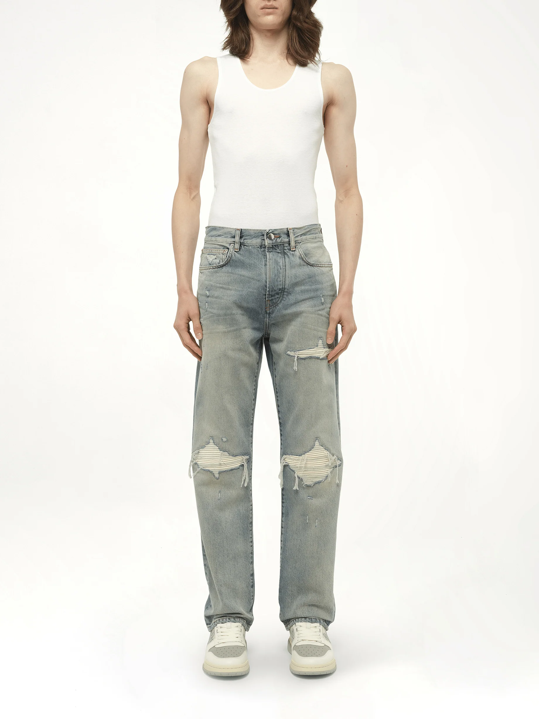 Suede Straight MX1 Jeans in Antique Indigo - Image 7