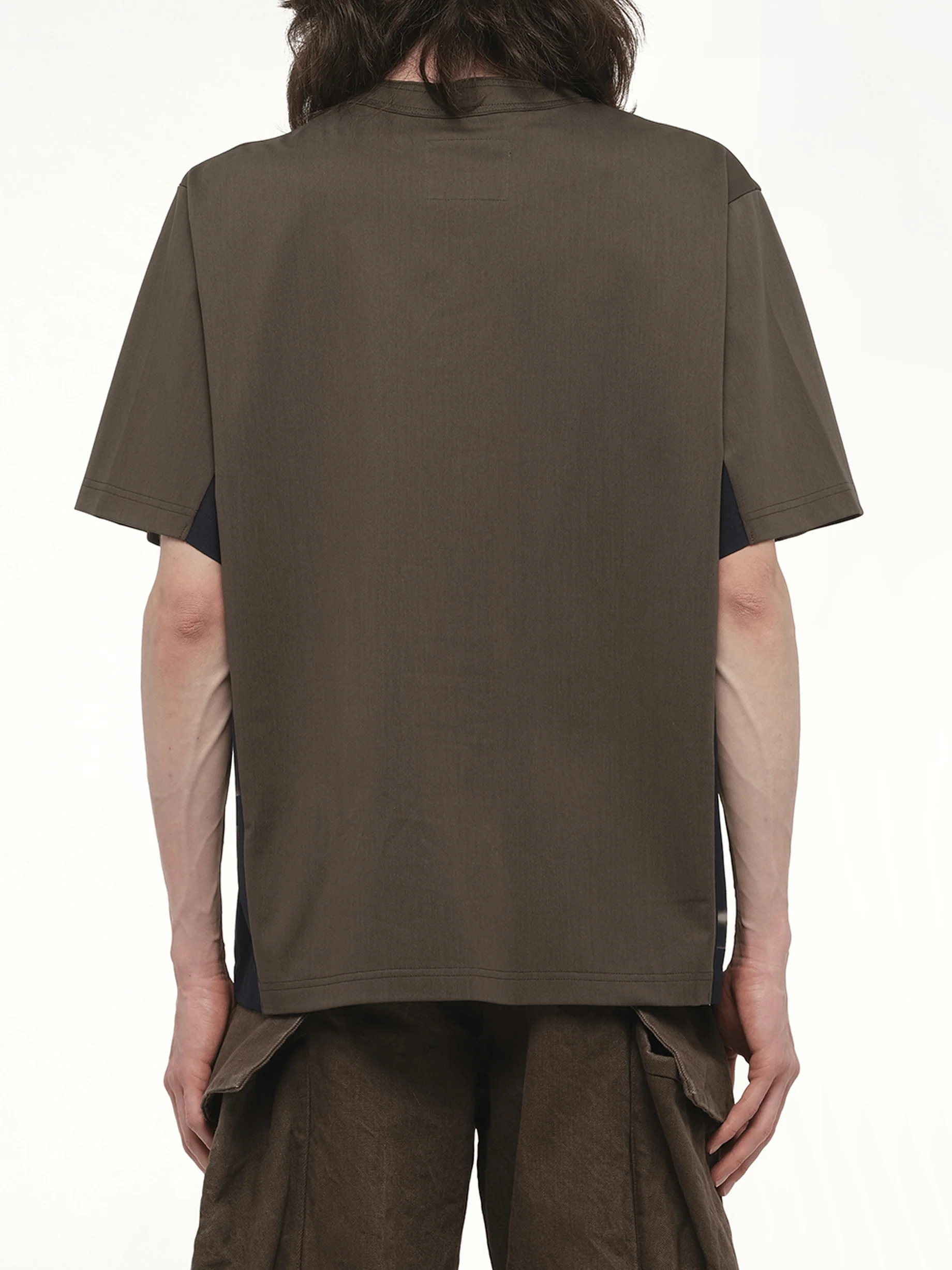 Suiting x Cotton Jersey T-Shirt in Khaki/Navy - Image 6
