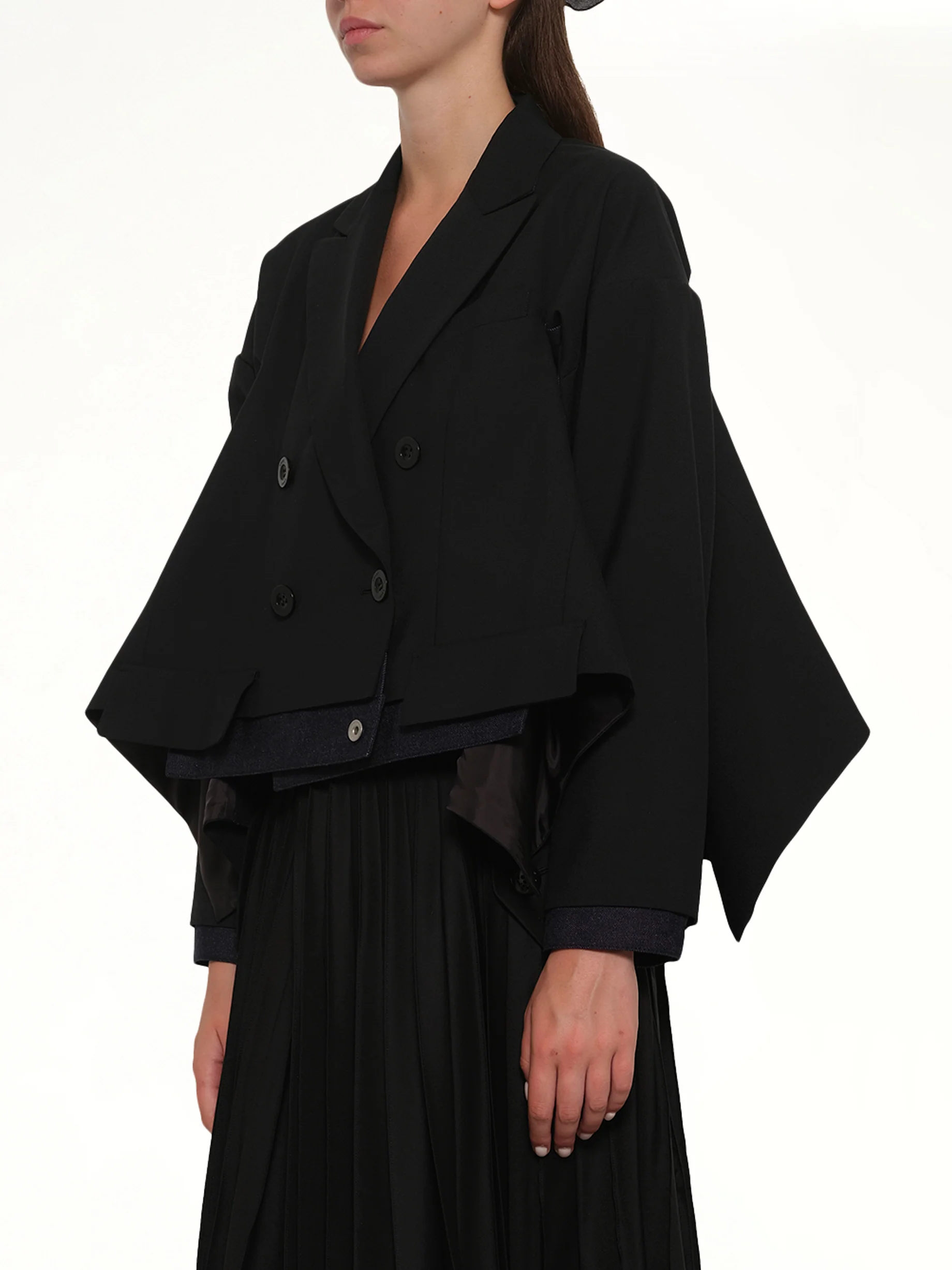 Suiting x Denim Jacket in Black/Indigo - Image 3