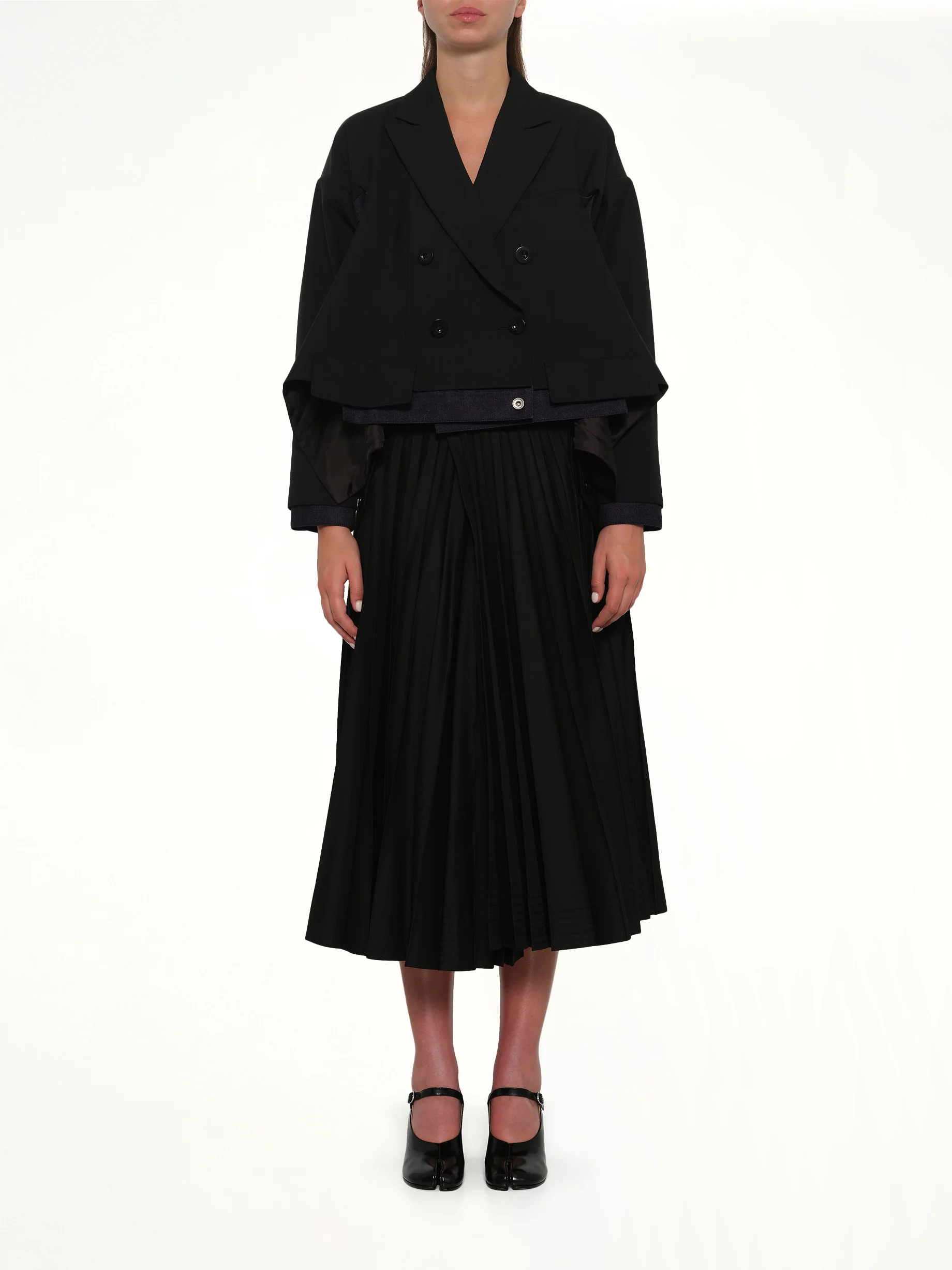 Suiting x Denim Jacket in Black/Indigo - Image 7