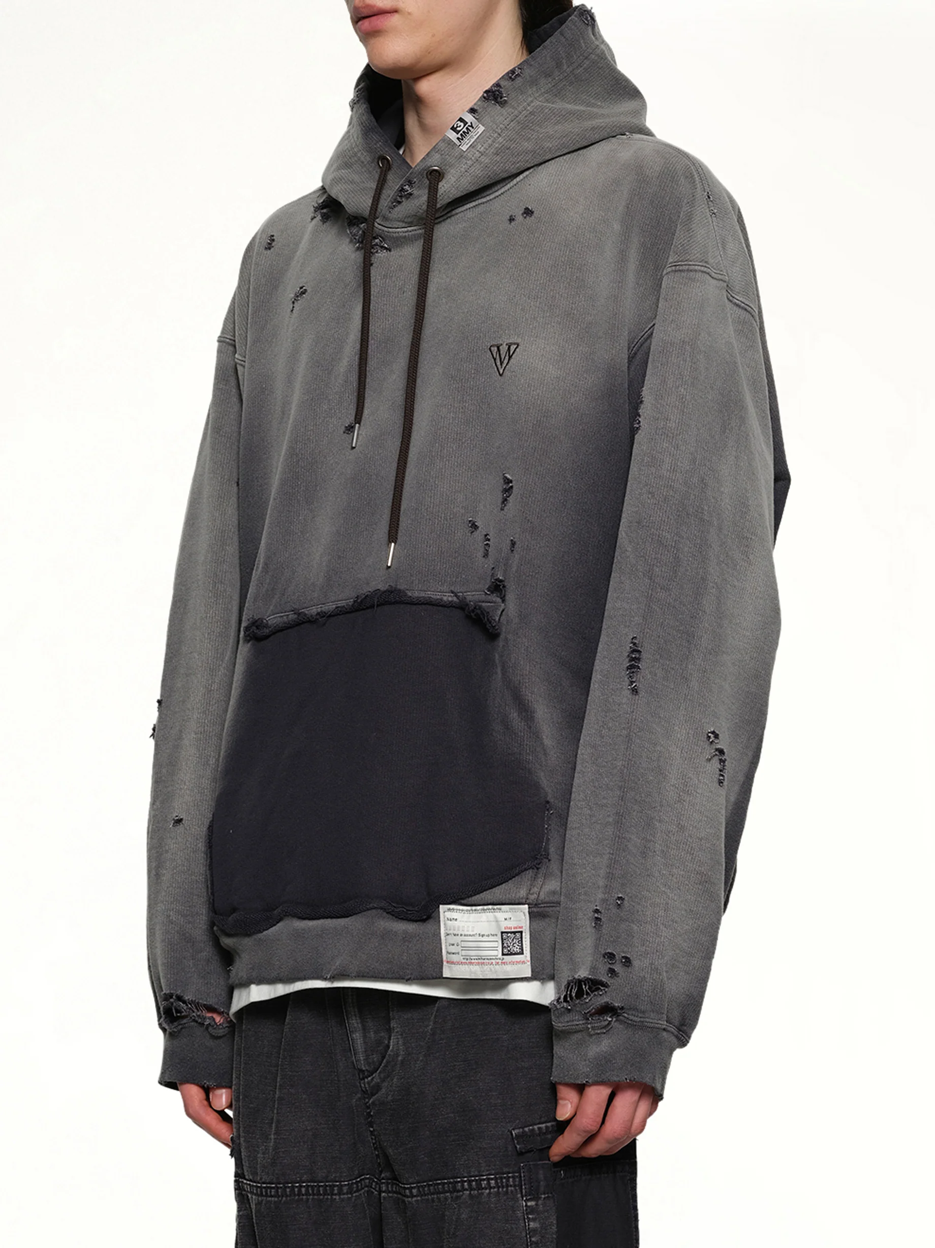 Sun Faded Hoodie in Black - Image 3