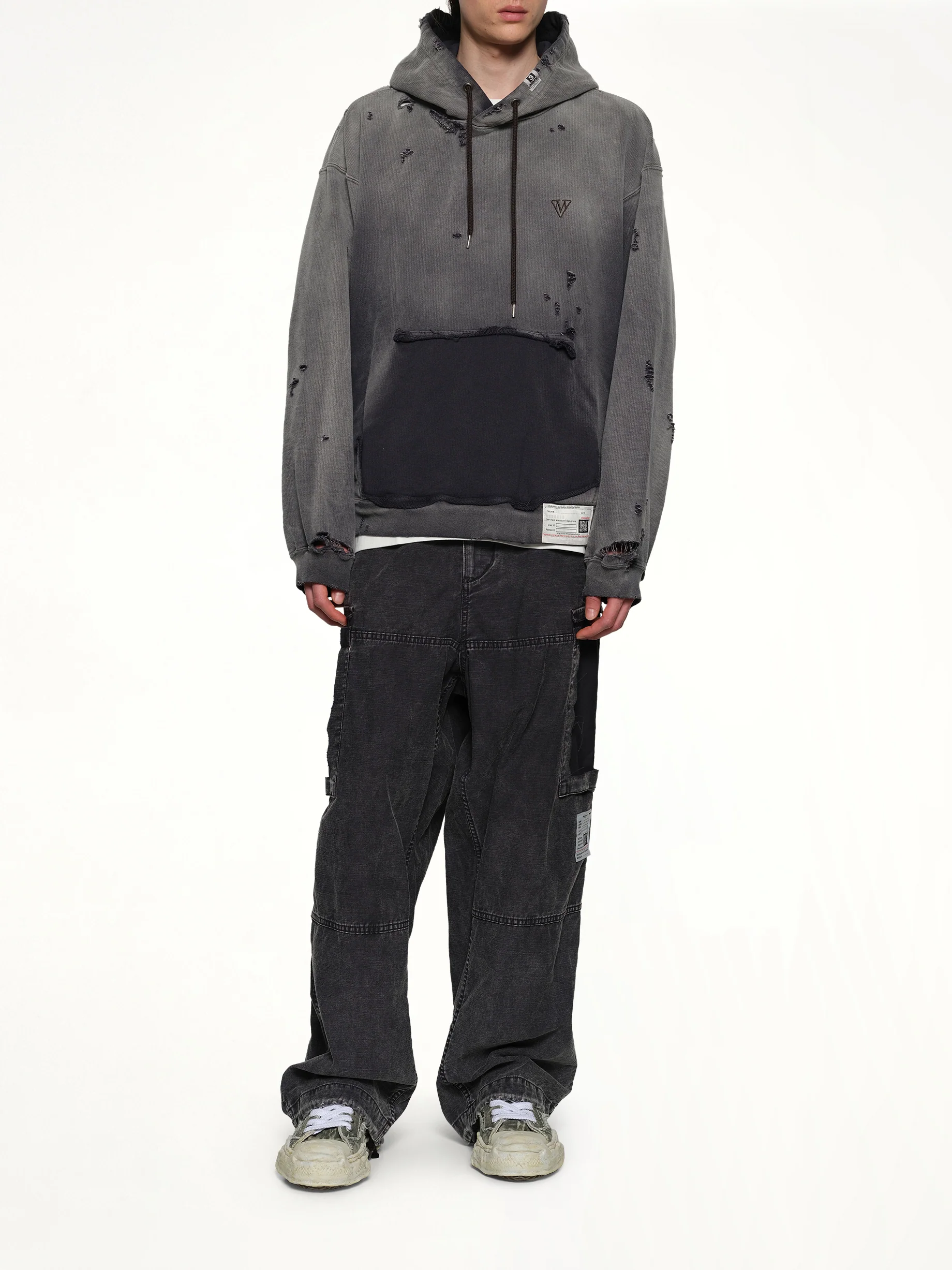 Sun Faded Hoodie in Black - Image 4