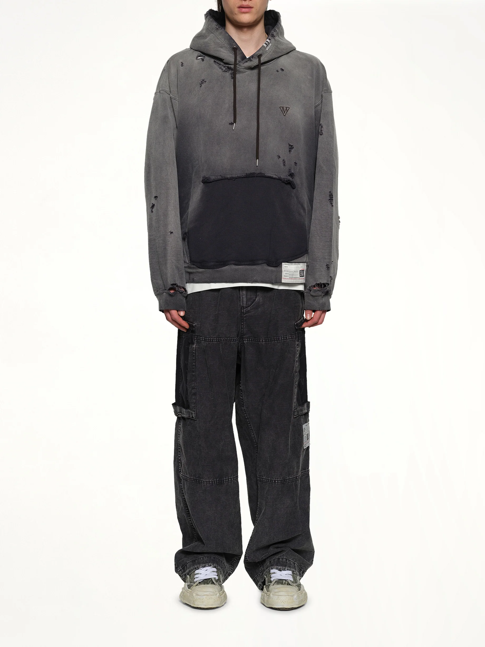 Sun Faded Hoodie in Black - Image 7