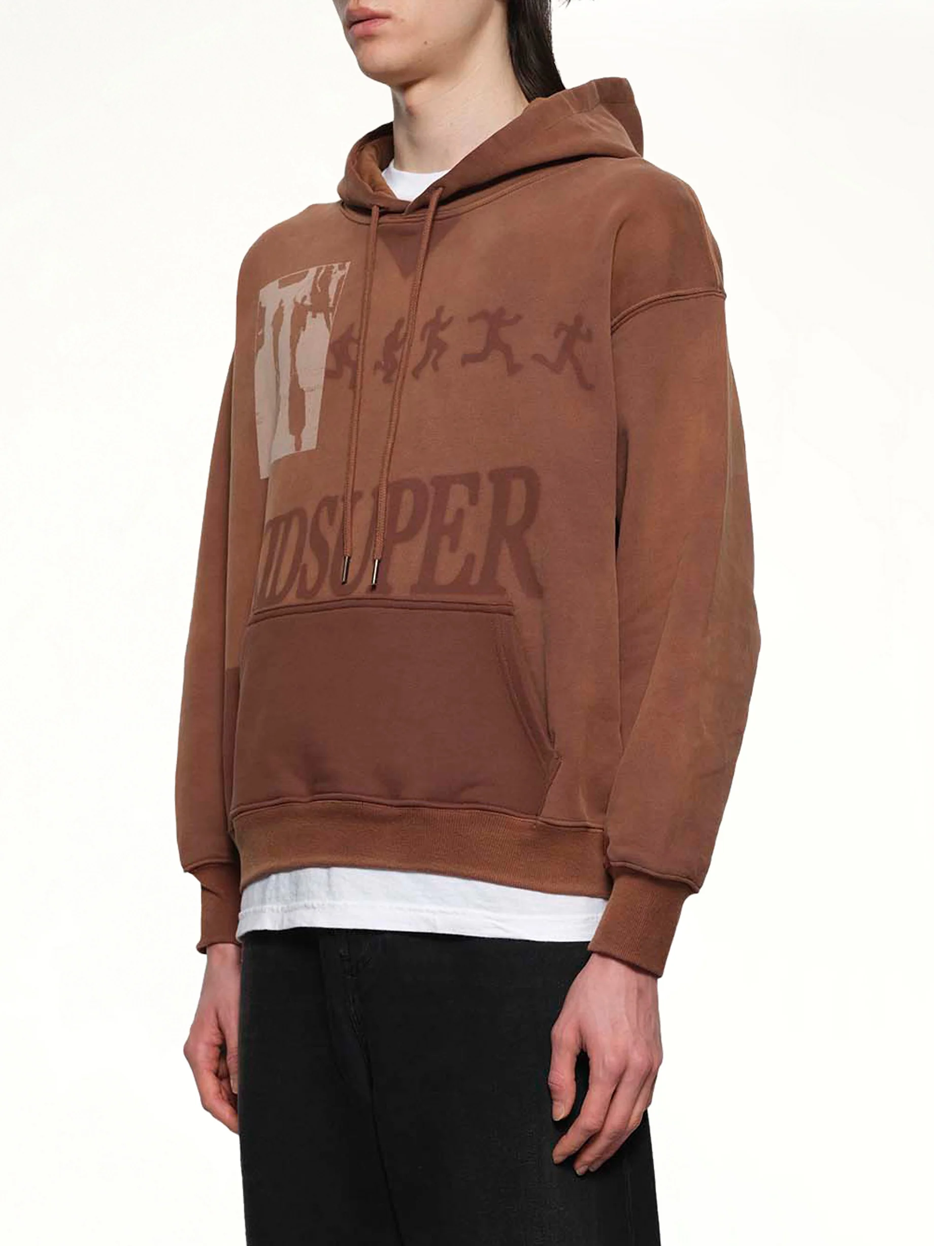 Sun Faded Hoodie in Brown - Image 3
