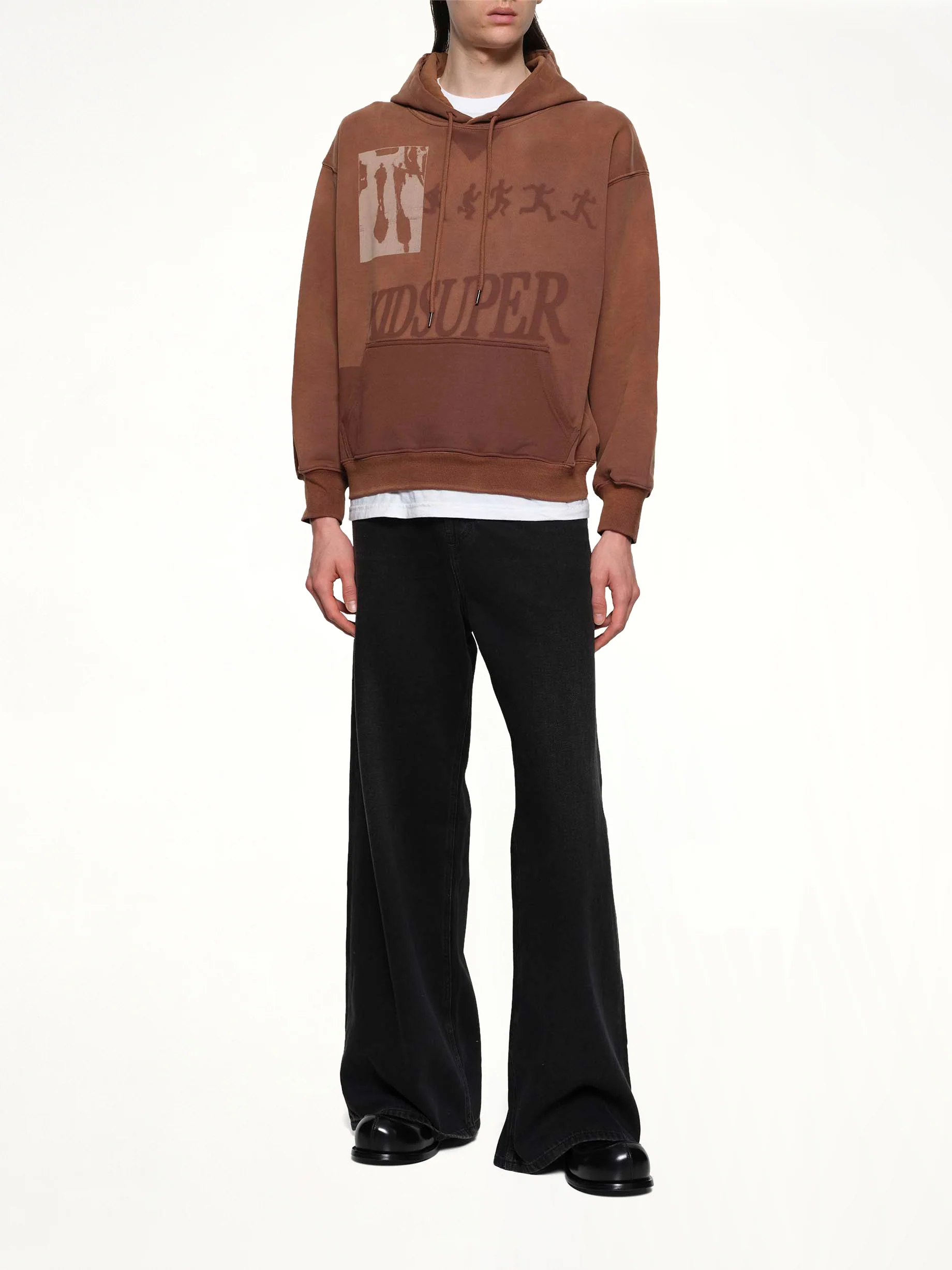 Sun Faded Hoodie in Brown - Image 4