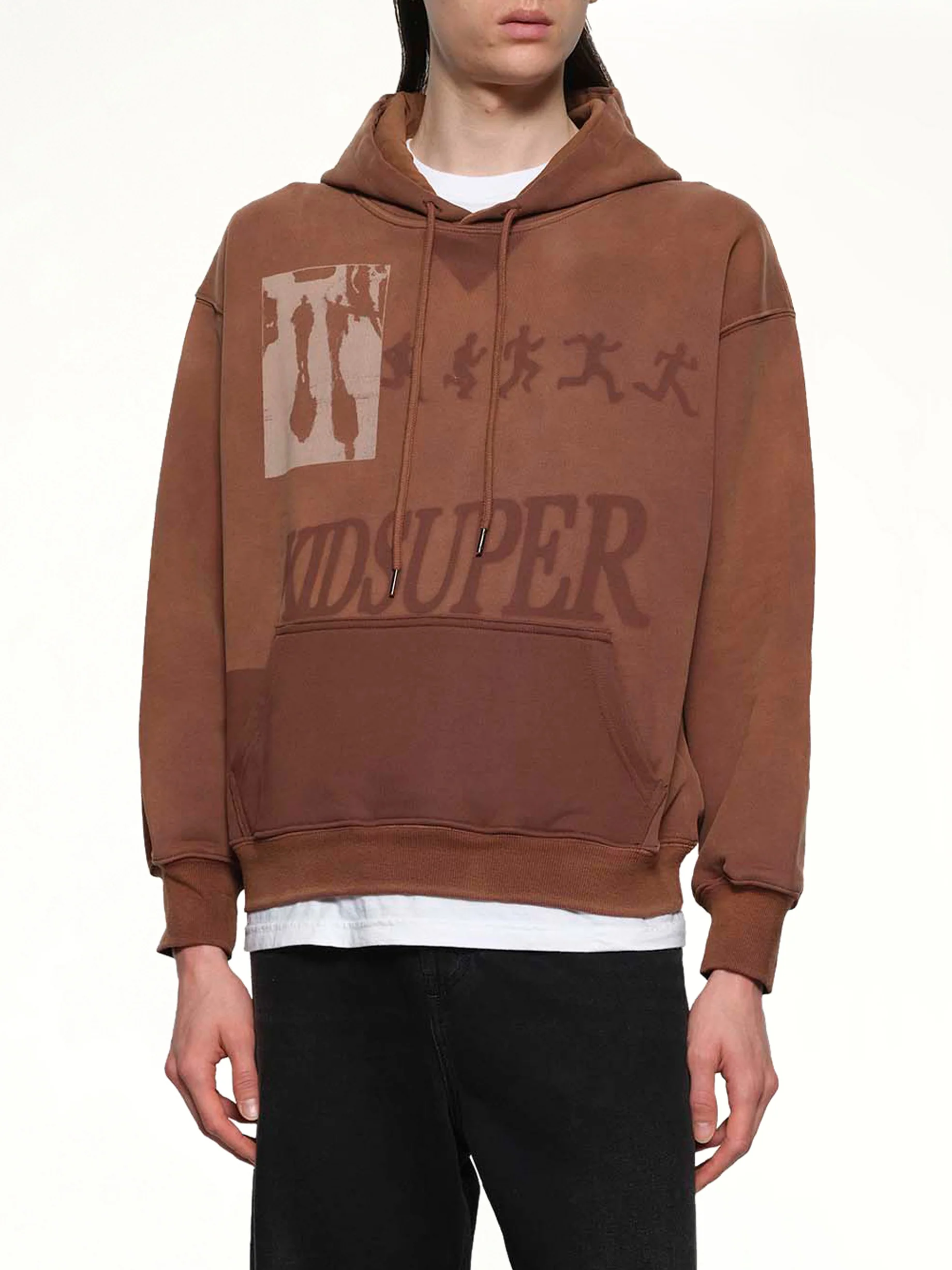 Sun Faded Hoodie in Brown - Image 6