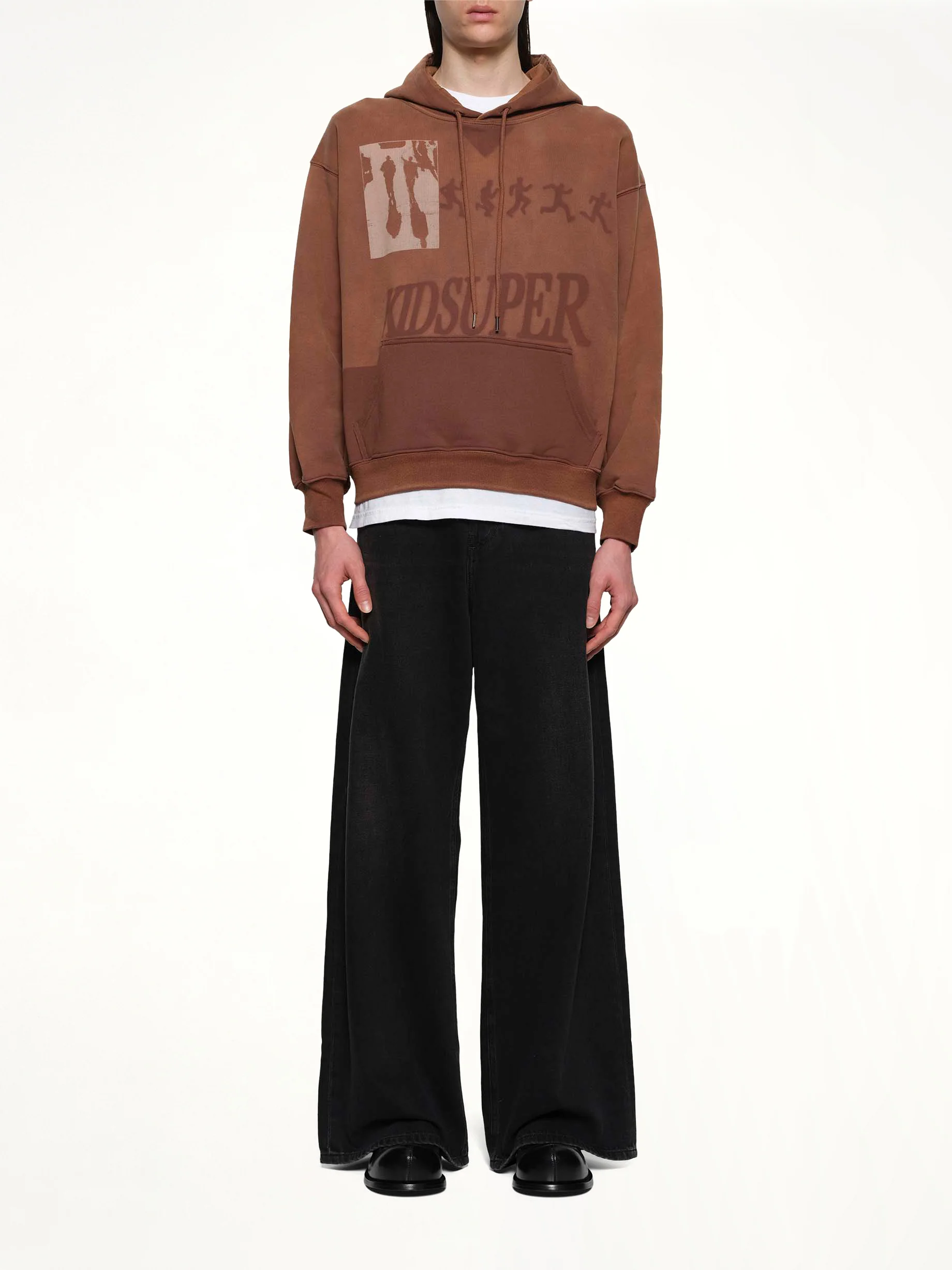 Sun Faded Hoodie in Brown - Image 7