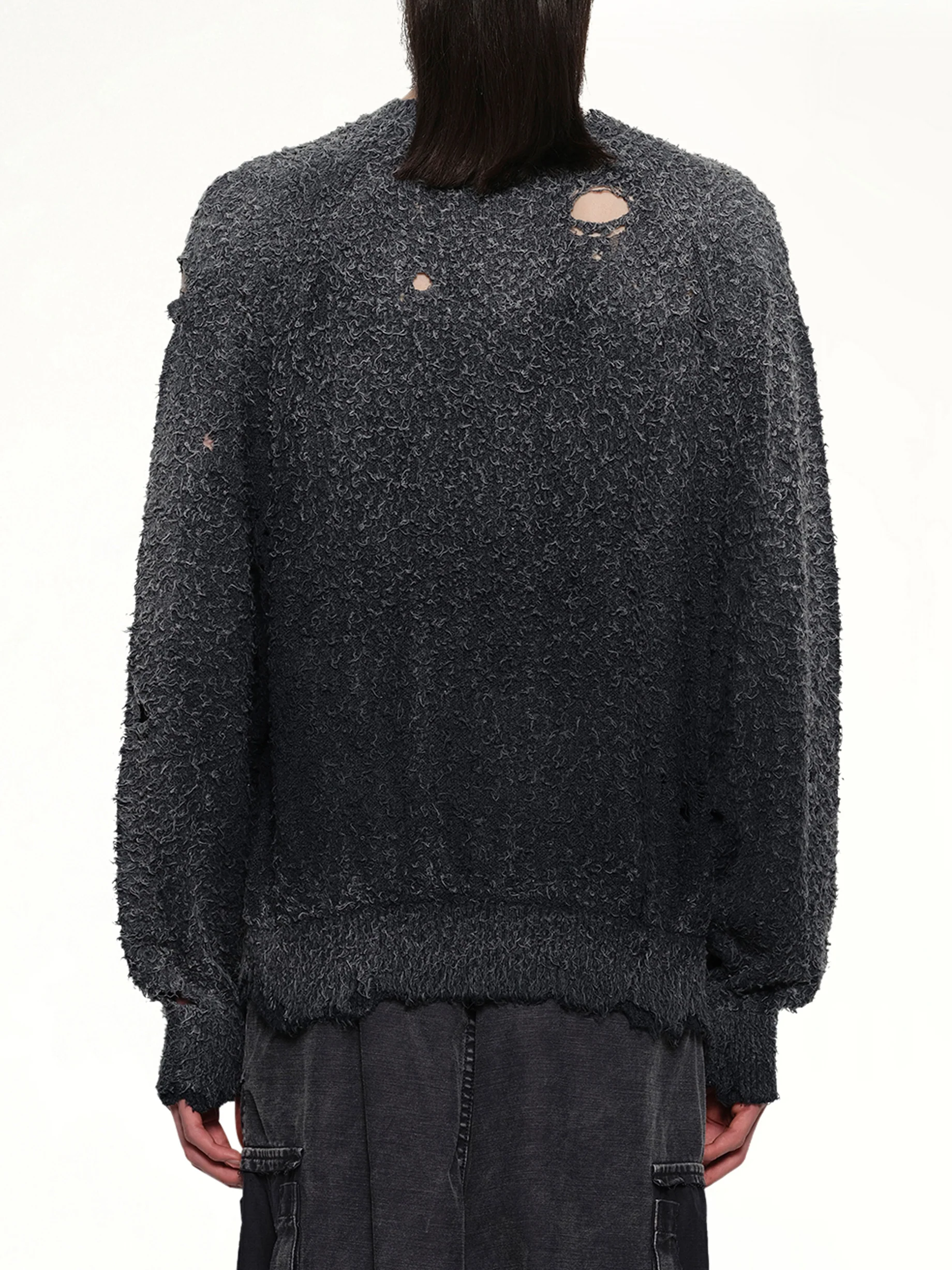 Sun Faded Knit Pullover in Black - Image 5