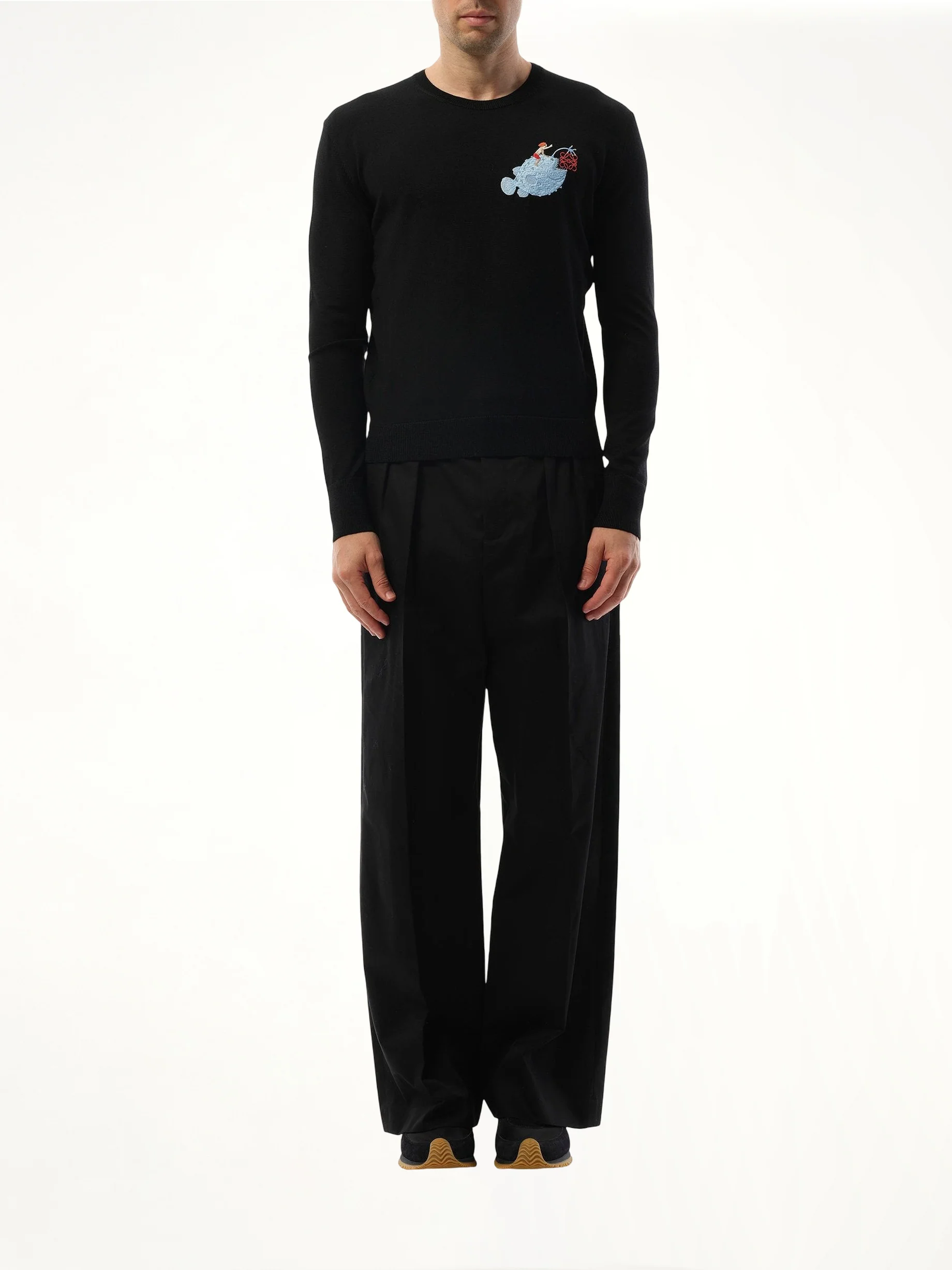 Suna Fujita Anglerfish Sweater in Black - Image 4