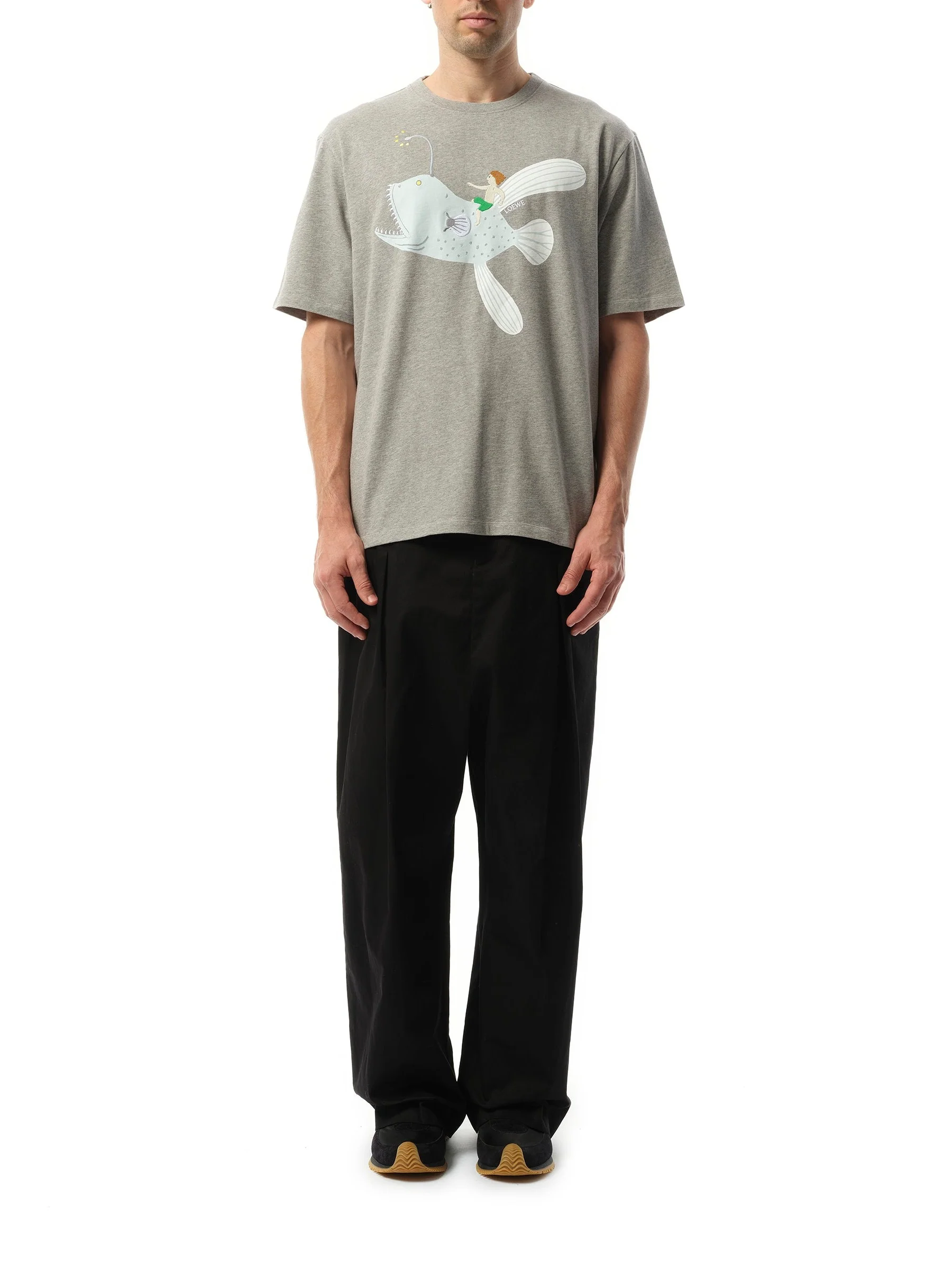 Suna Fujita Anglerfish T-Shirt in Grey Melange - Image 4