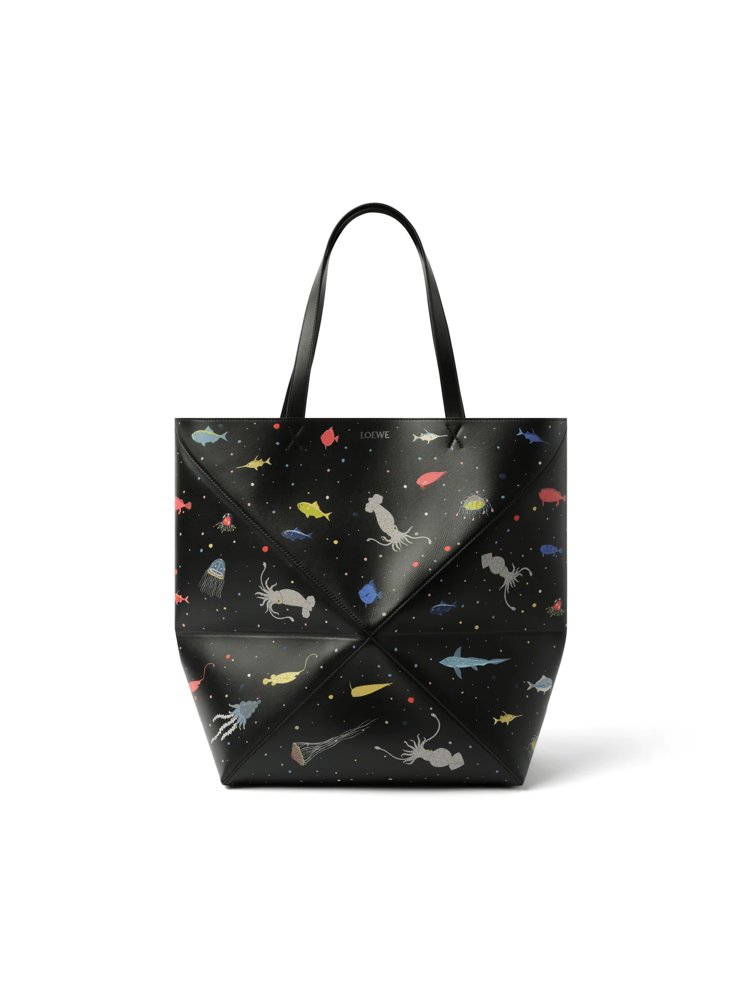 Suna Fujita Deep Sea Puzzle Fold Tote XL in Black