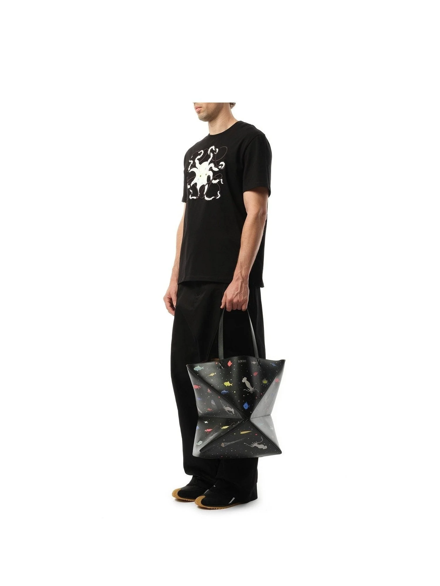 Suna Fujita Deep Sea Puzzle Fold Tote XL in Black - Image 7