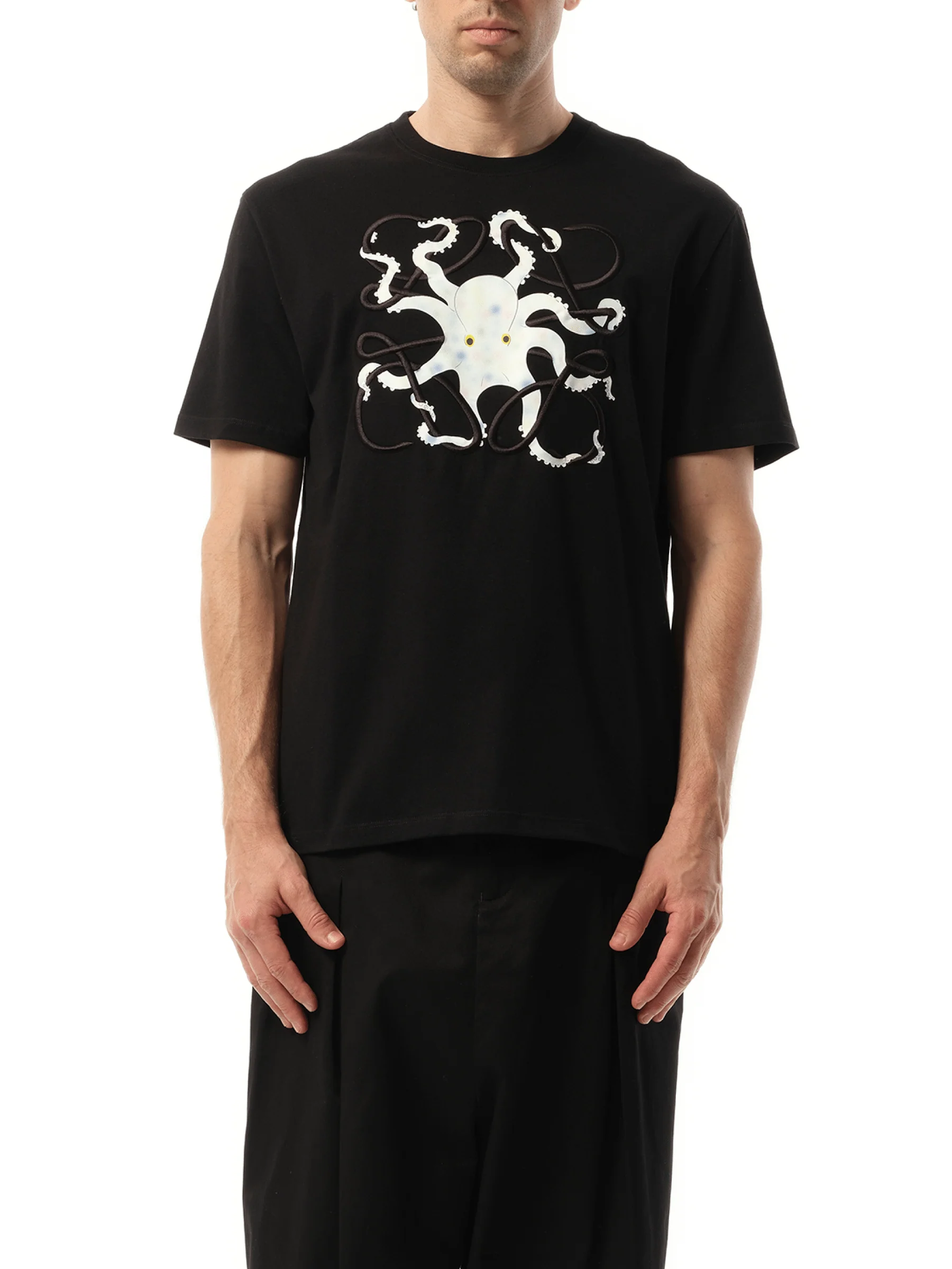 Suna Fujita Octopus Print T-Shirt in Black