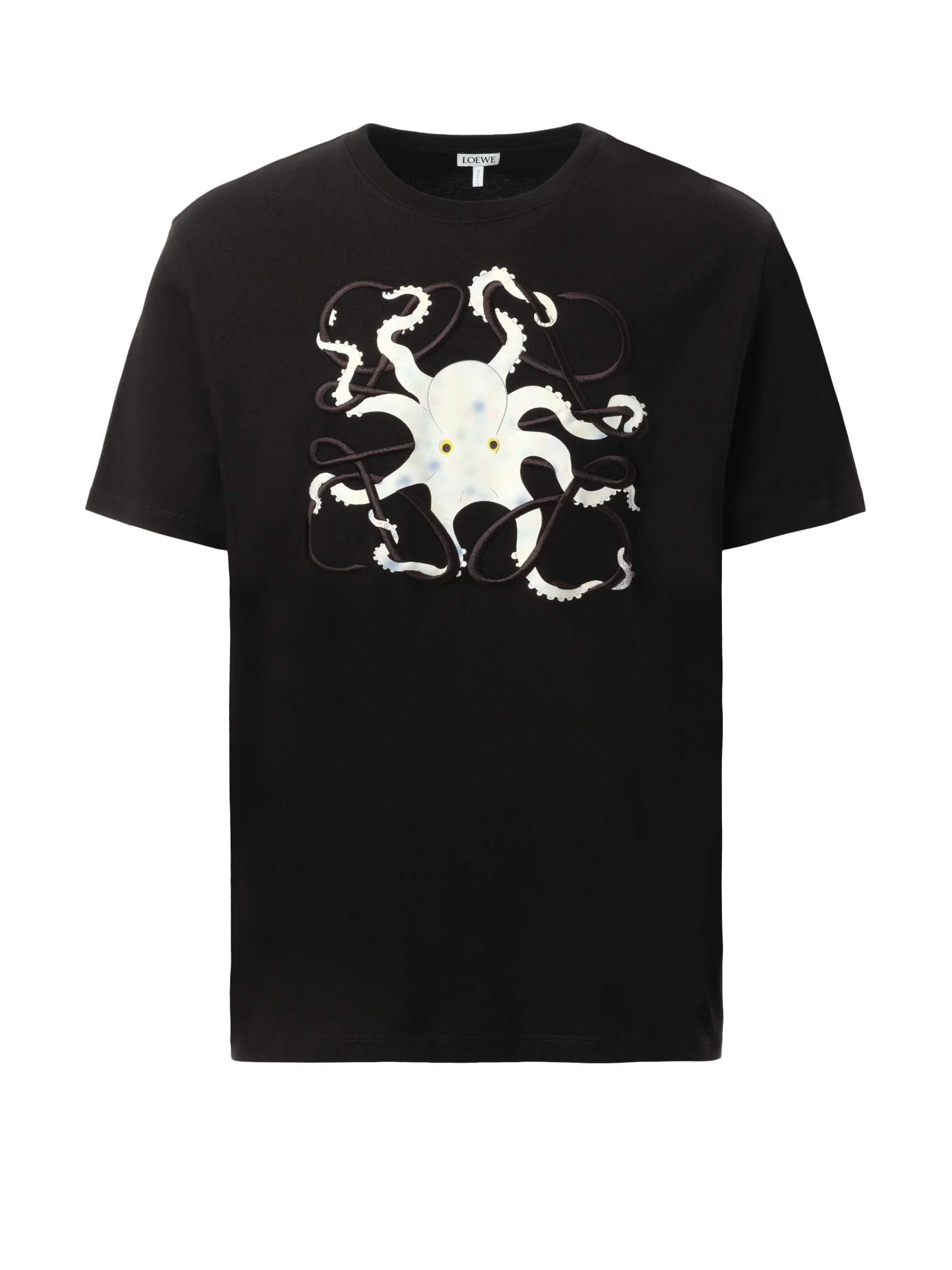 Suna Fujita Octopus Print T-Shirt in Black - Image 2
