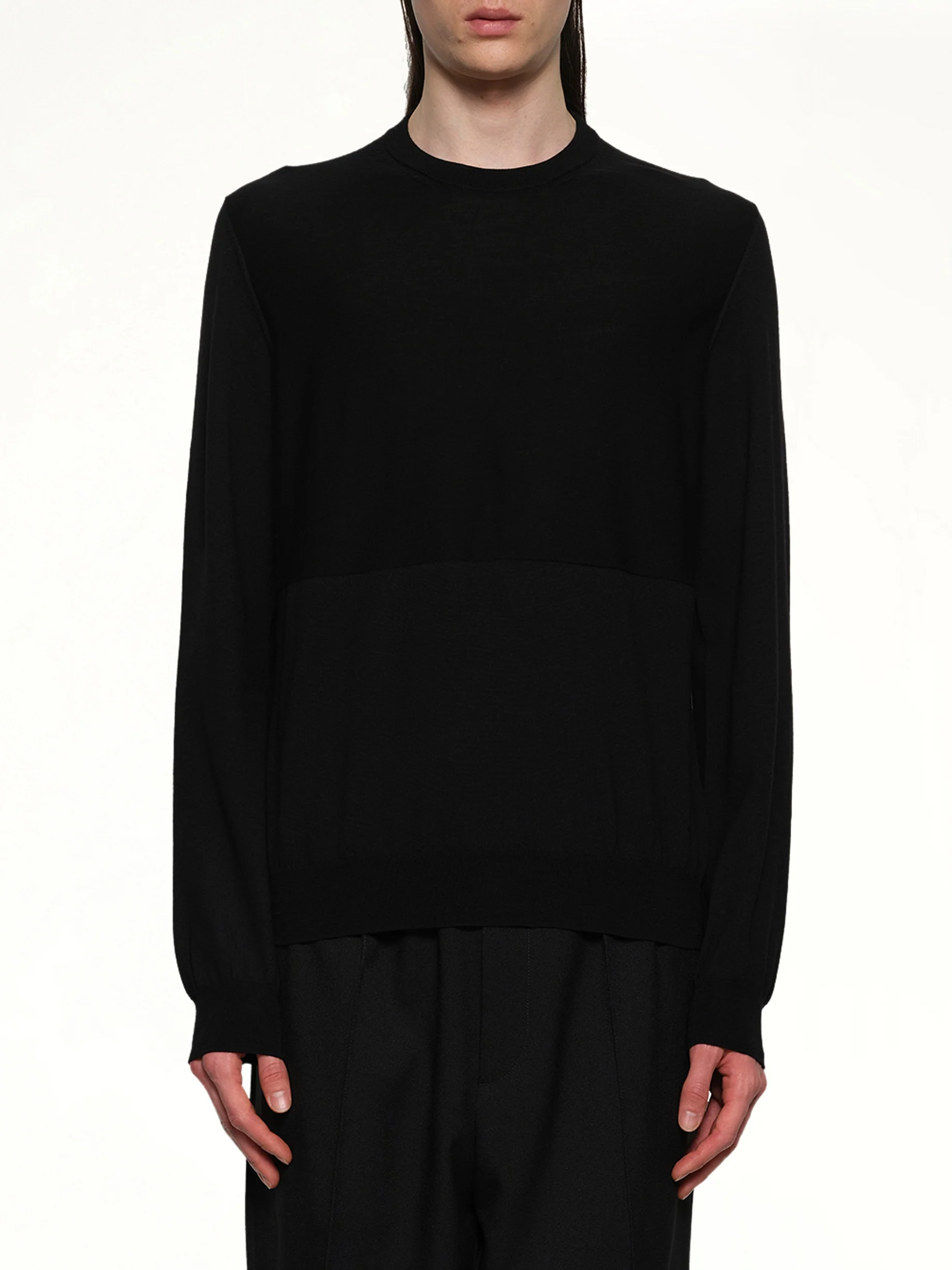 Superfine Merino Wool Sweater in Black