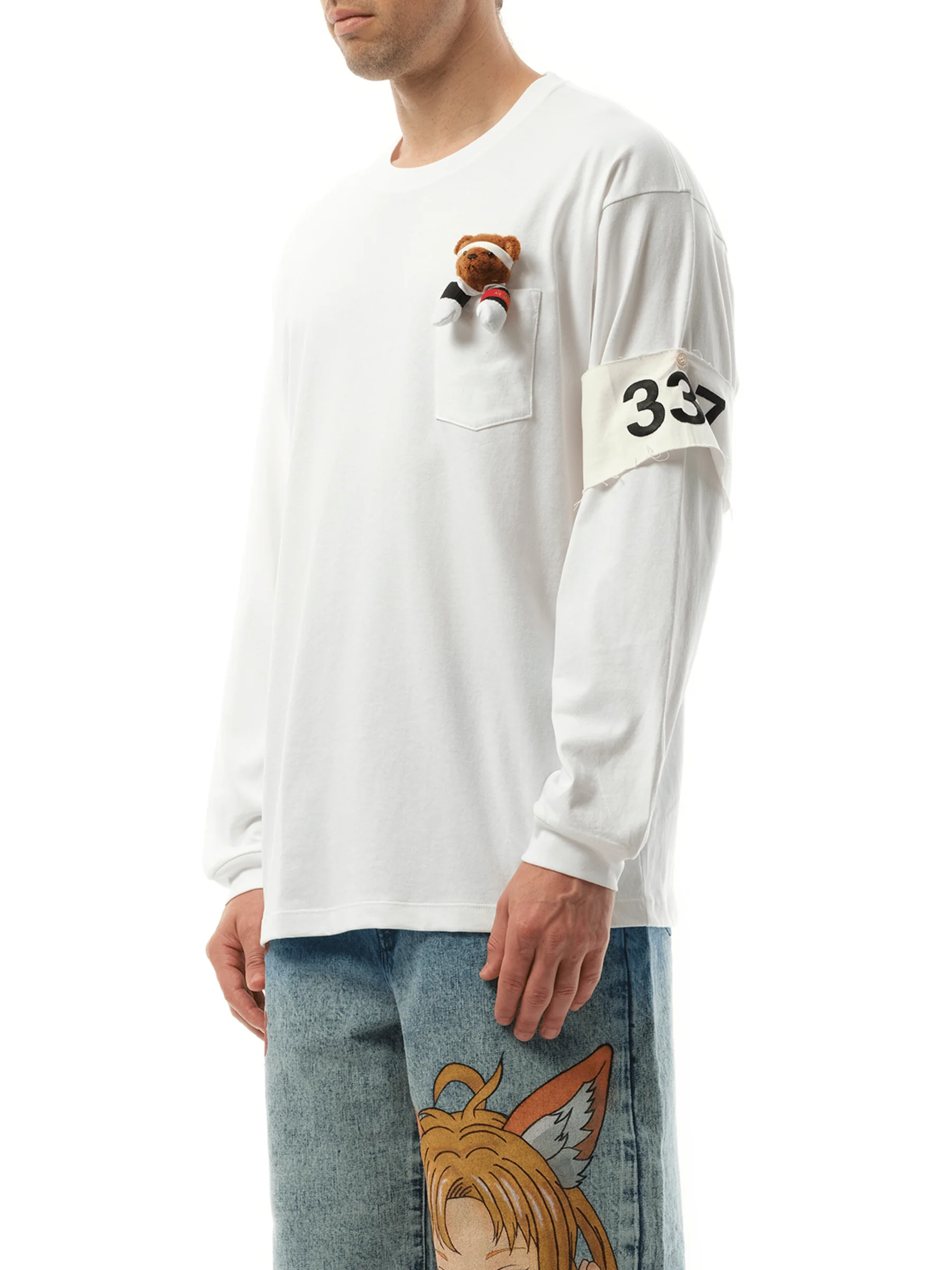 Support Group Long Sleeve T-Shirt in White - Image 5