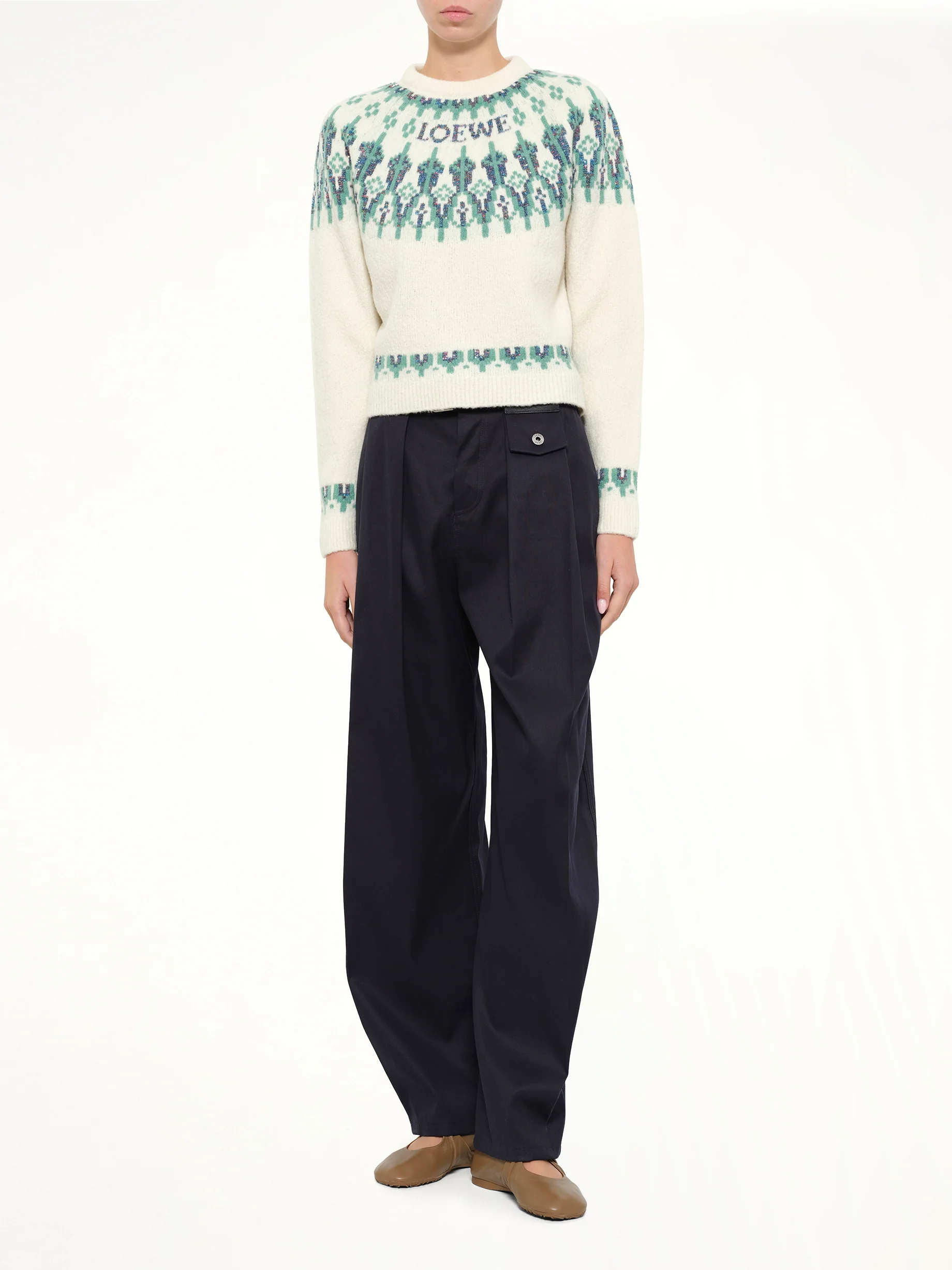 Sweater in White/Mint - Image 4
