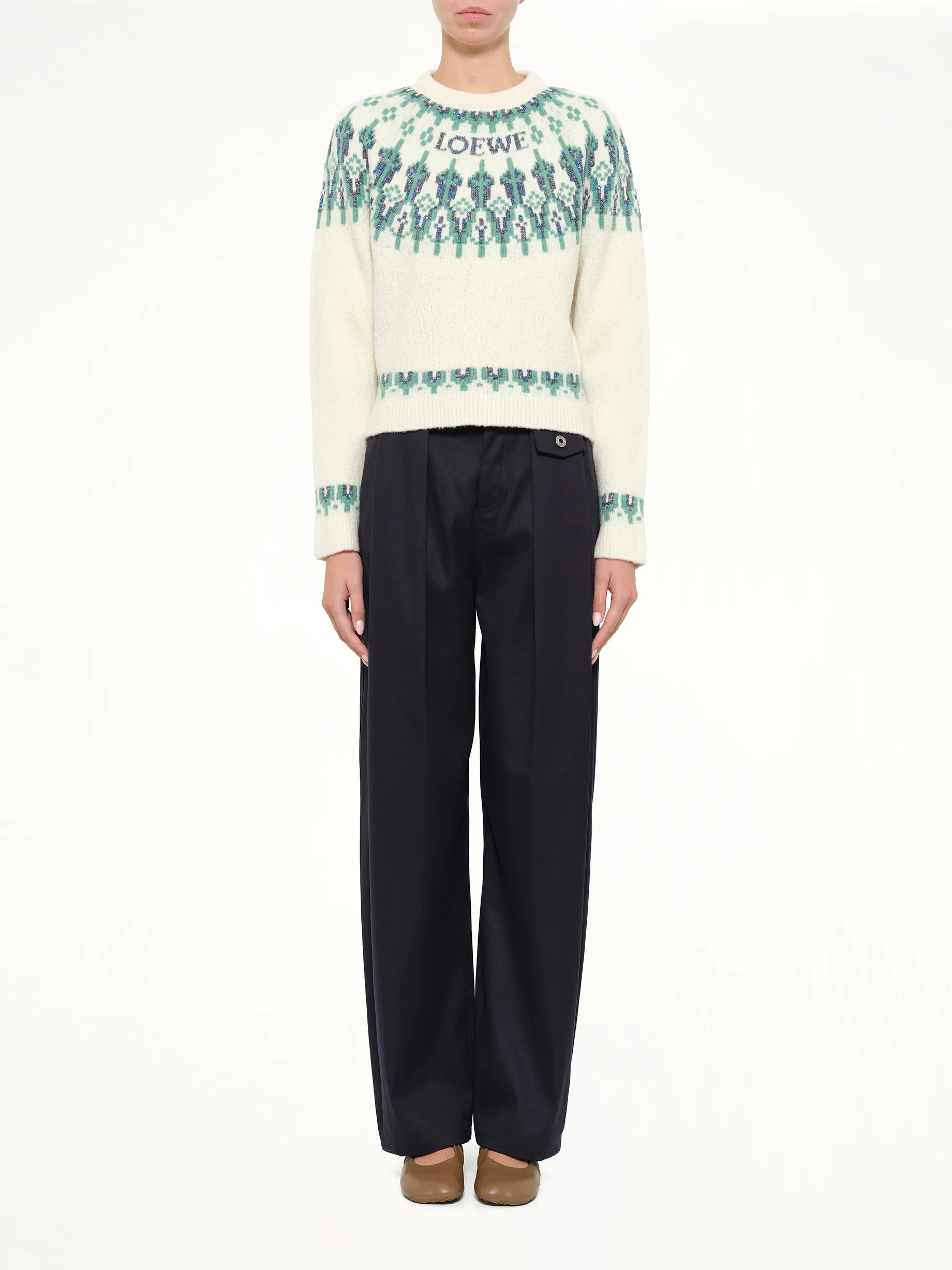 Sweater in White/Mint - Image 7