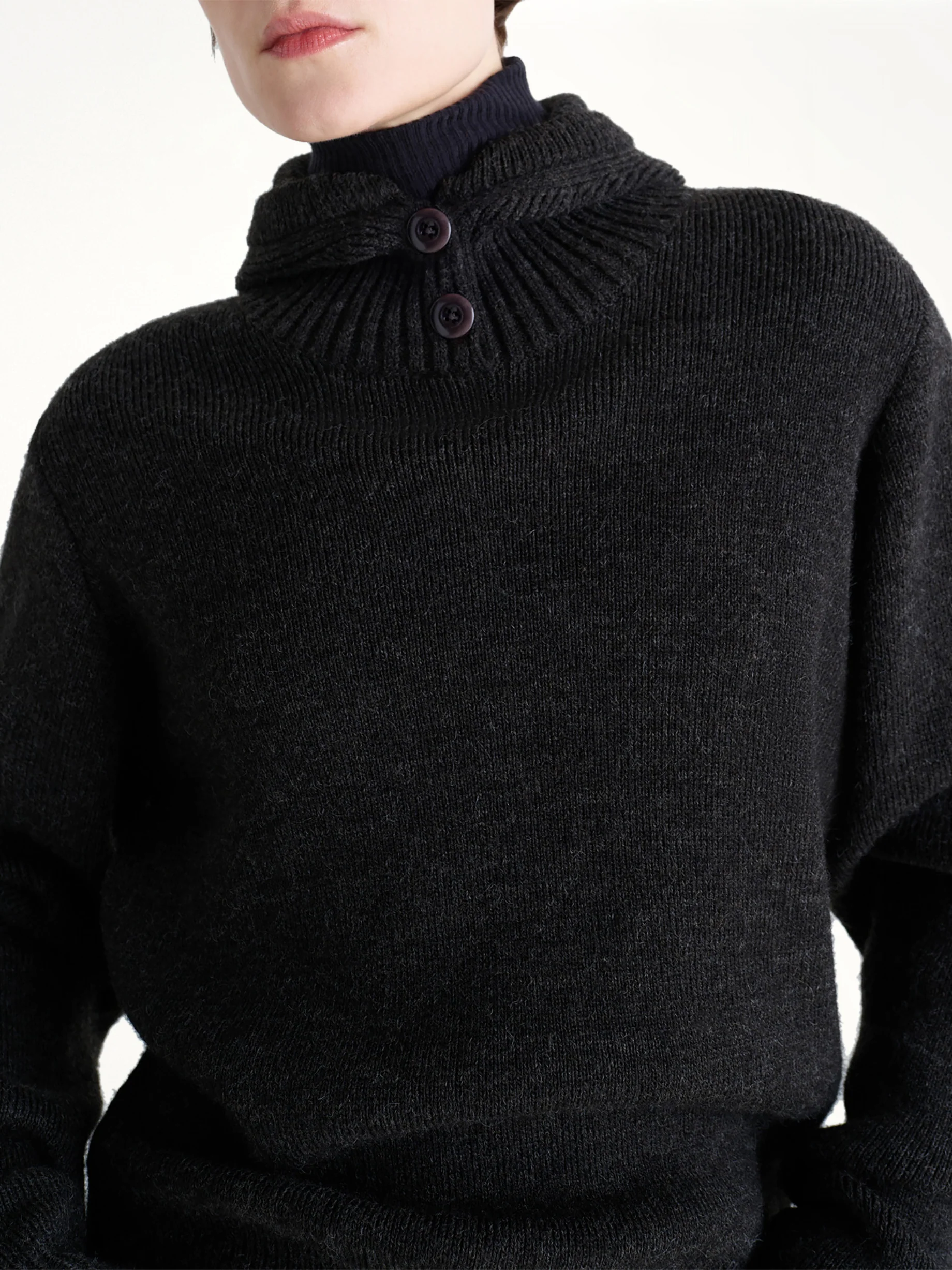 Sweater With Hood in Dark Espresso