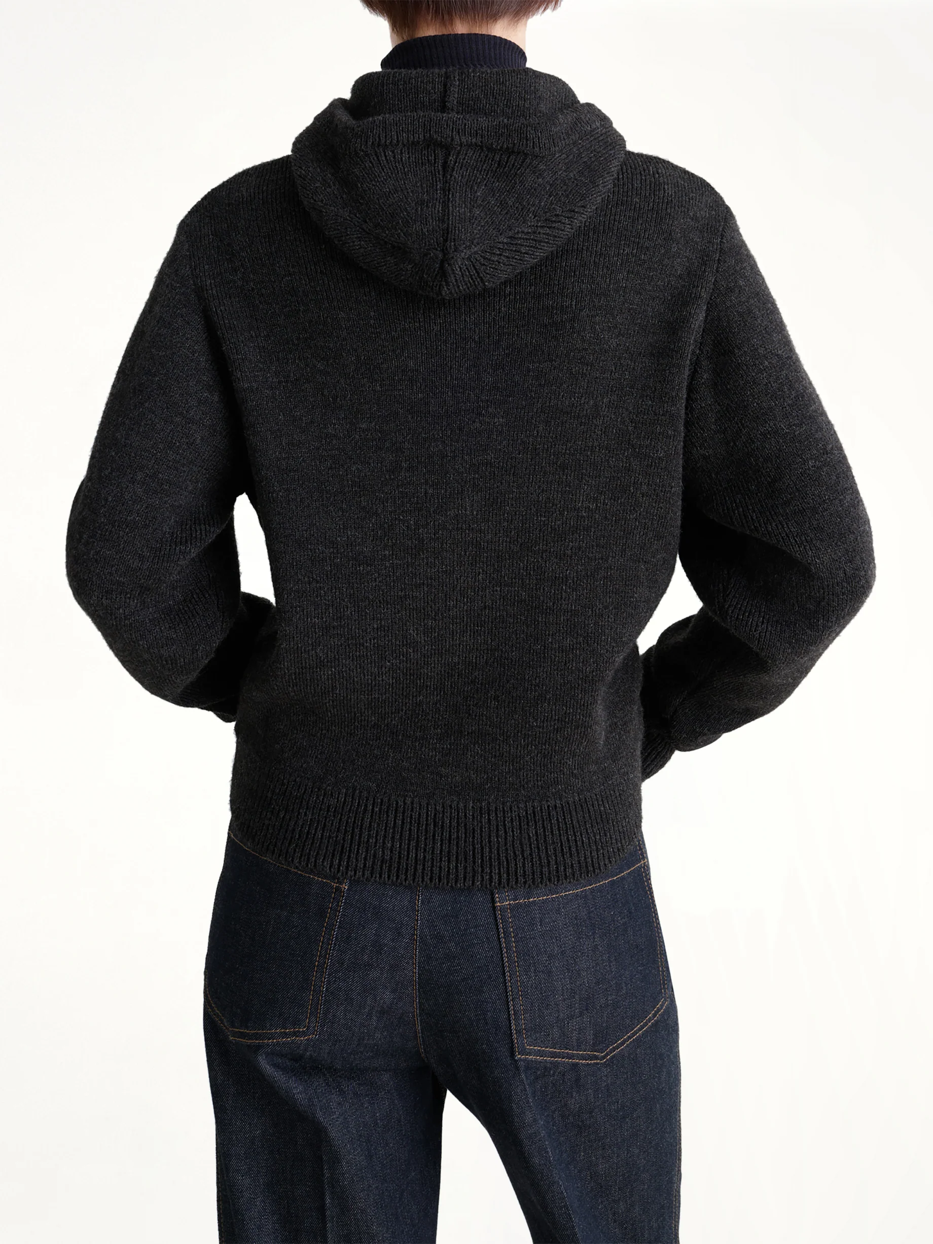 Sweater With Hood in Dark Espresso - Image 5